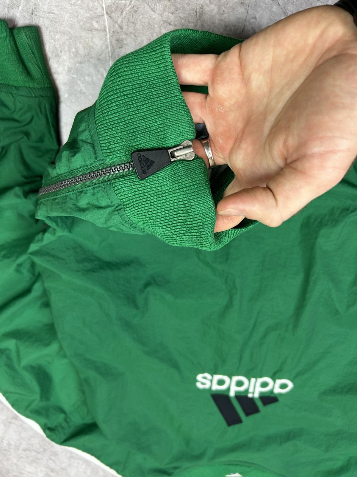 Adidas Vintage 90s Adidas Jacket Mens Large Green Lined Pullover Size US M / EU 48-50 / 2 - 5 Thumbnail
