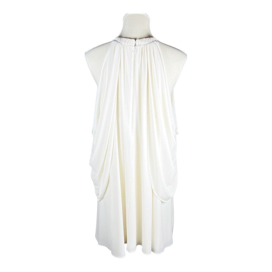 Halston Halston Elsie Draped Cape Mini Dress Chalk White Ivory S 4 Size S / US 4 / IT 40 - 3 Thumbnail