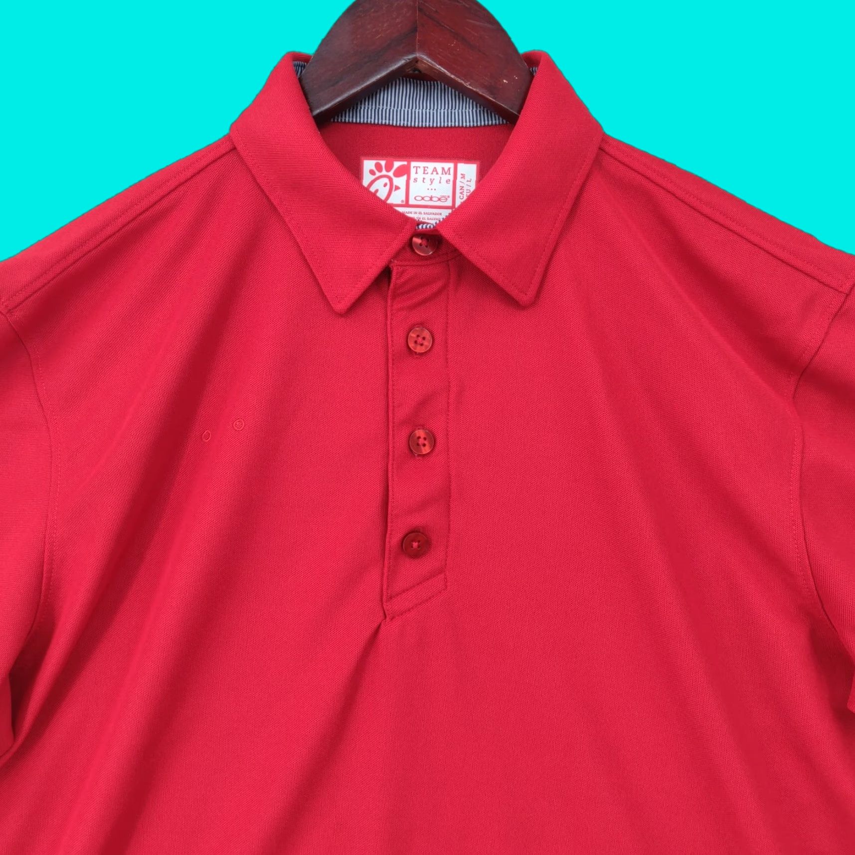 Vintage Chick Fil A Shirt Mens Medium Red Short Sleeve Regular Fit Work Polo Size US M / EU 48-50 / 2 - 1 Thumbnail