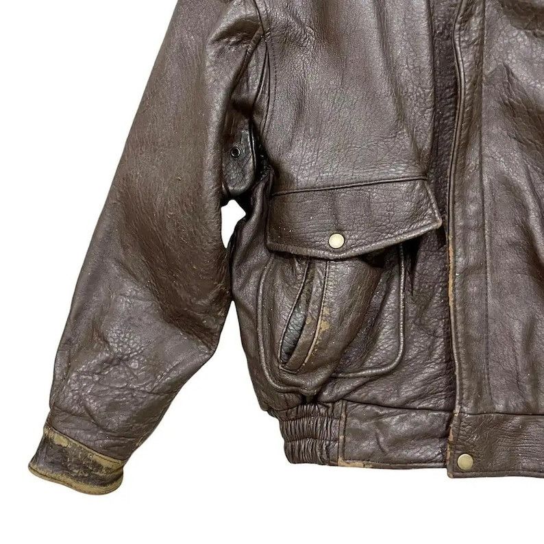 Genuine Leather Rare Vintage 80s Polo Club Genuine Leather Bomber Jacket Size US M / EU 48-50 / 2 - 6 Thumbnail