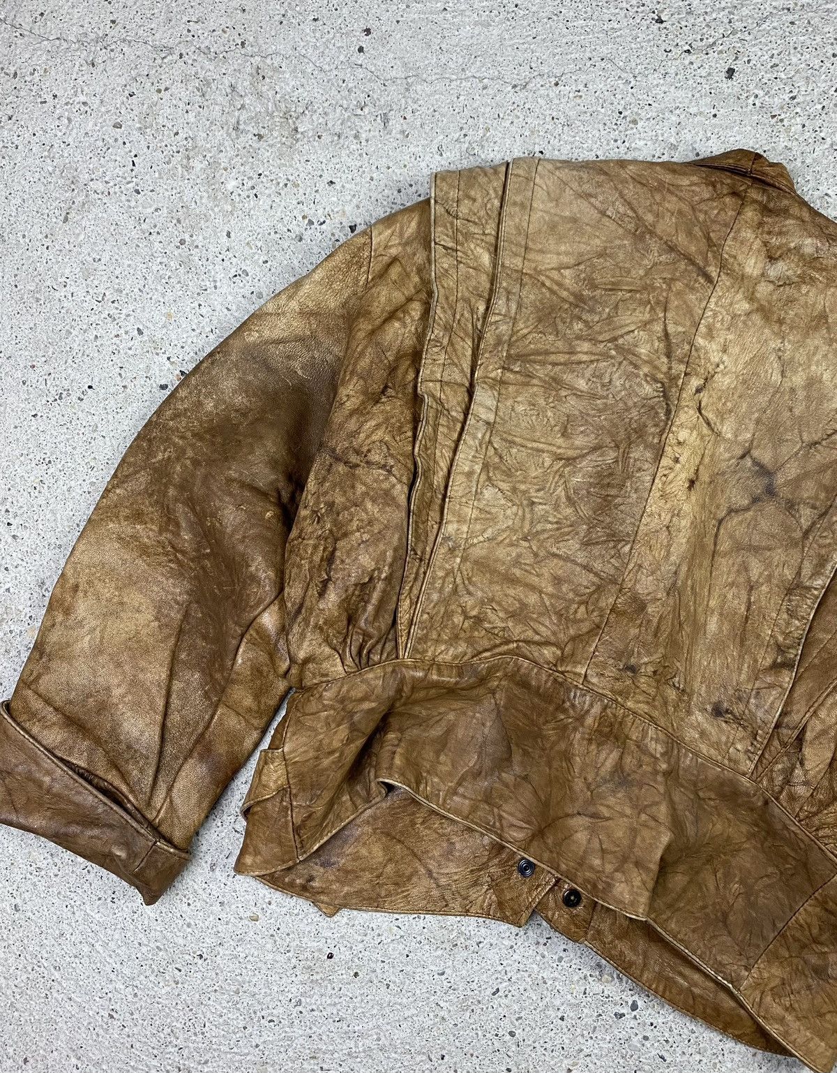 Japanese Brand Japan style leather bomber jacket brown avant garde Size M / US 6-8 / IT 42-44 - 8 Thumbnail