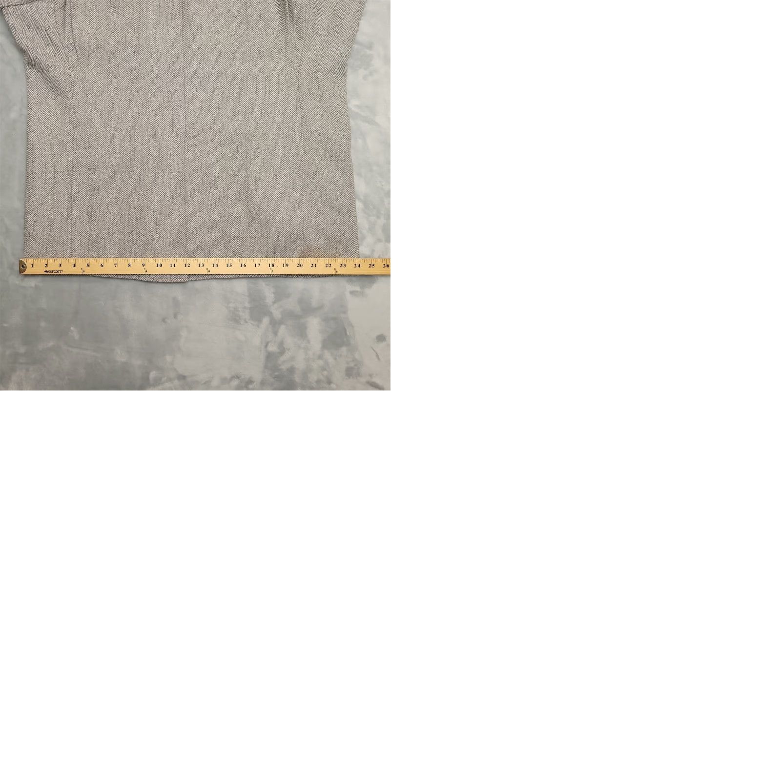 YOKE VINTAGE Pioneer Wear Blazer Men 48 Gray Herringbone Western Suede Yoke Wool USA Made Size 48R - 10 Thumbnail