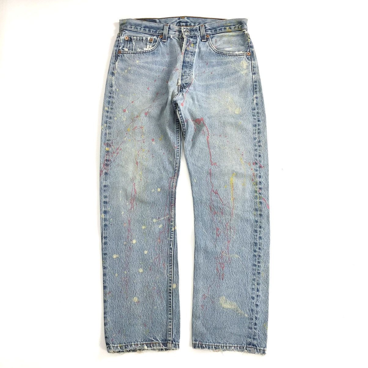 Levi's × Levi's Vintage Clothing Vintage 90s Levis 501XX Paint Splattered Jeans Size US 31 - 2 Thumbnail