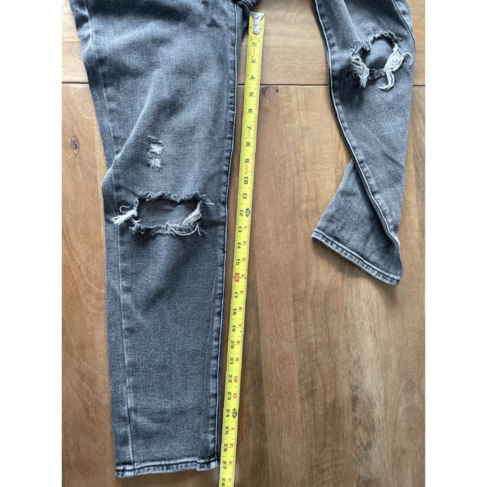 Pacsun Pacsun Mom Jeans Size 24 25x27 Denim Black Distressed Straight Leg Y2K Womens Jeans 5-Pocket Size 42" / US 20 - 6 Thumbnail