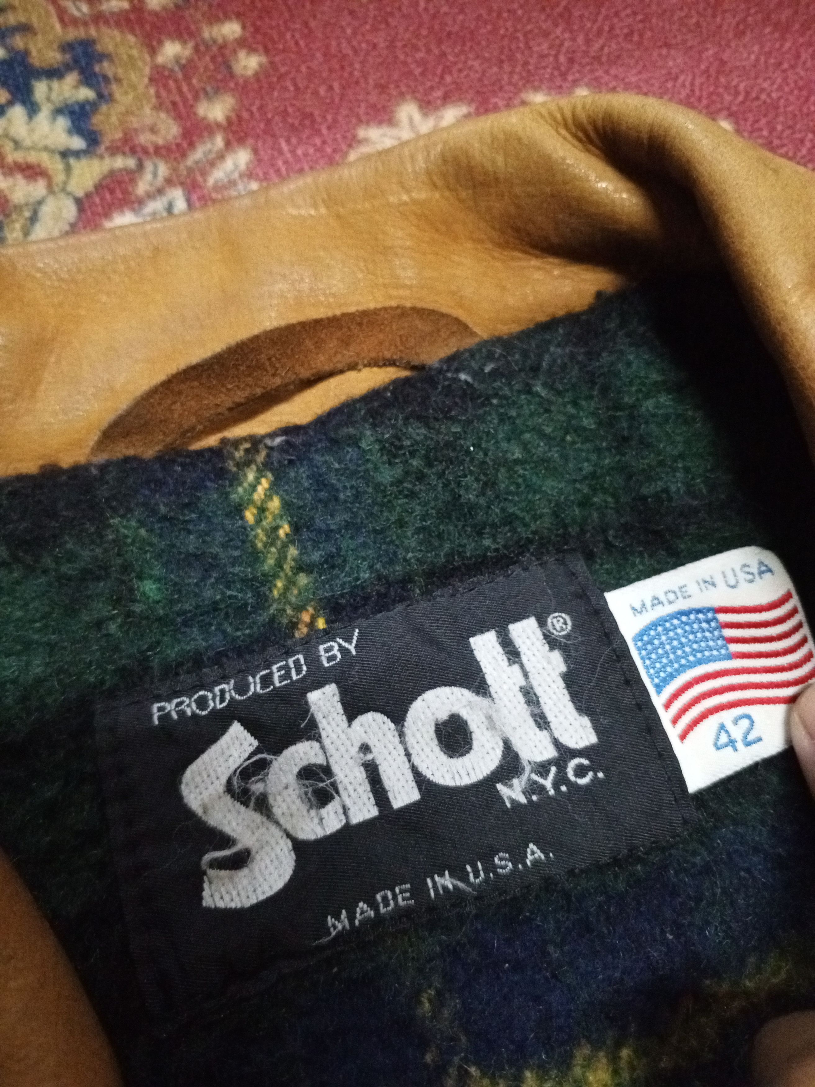 Vintage 80s vintage Schott N.Y.C leather wool jacket Size US XL / EU 56 / 4 - 12 Thumbnail