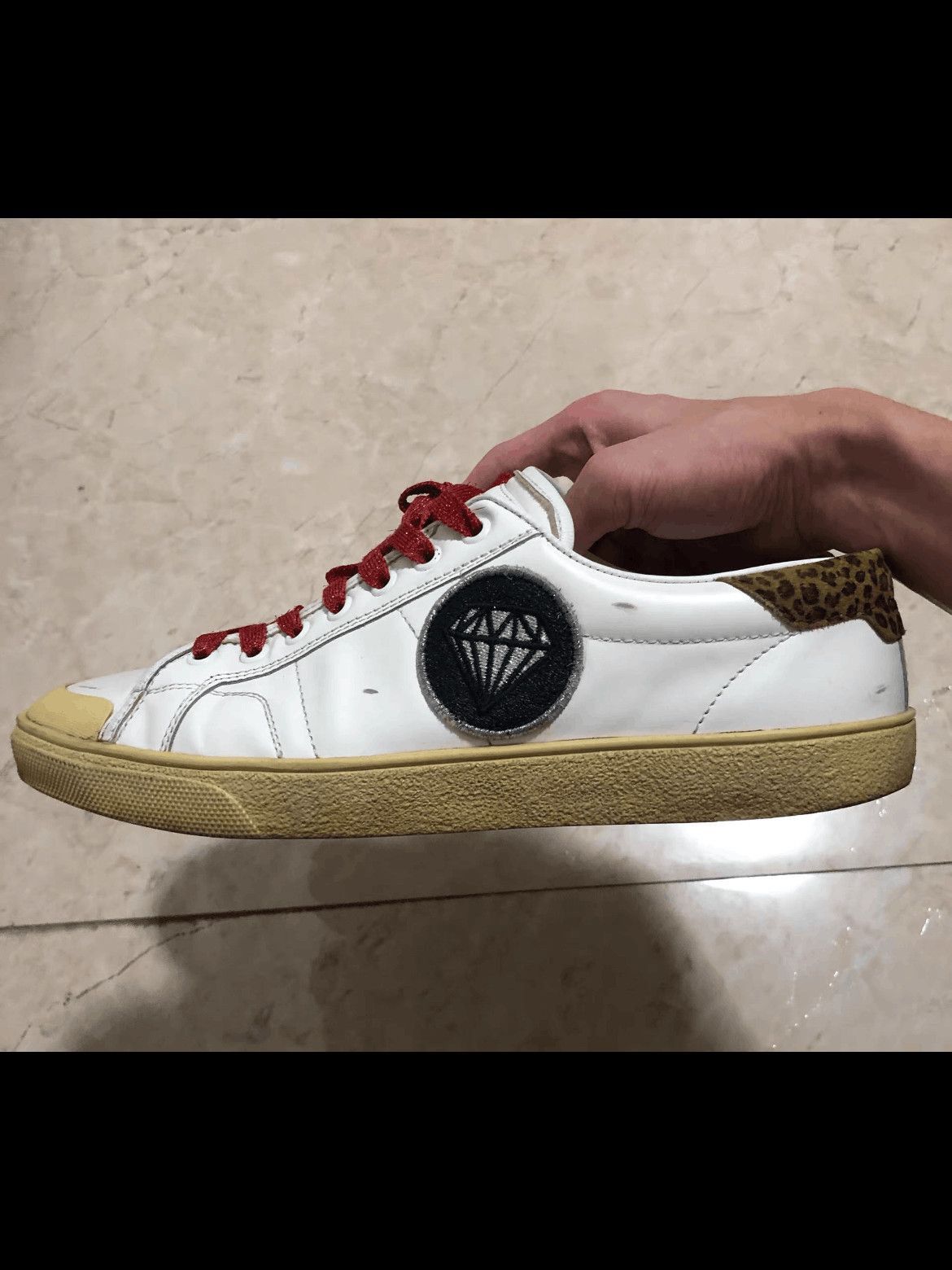 Saint Laurent Paris Sz 41.5 Saint Laurent Paris by Hedi 16SS Diamond Sneaker-25 Size US 8.5 / EU 41-42 - 2 Thumbnail
