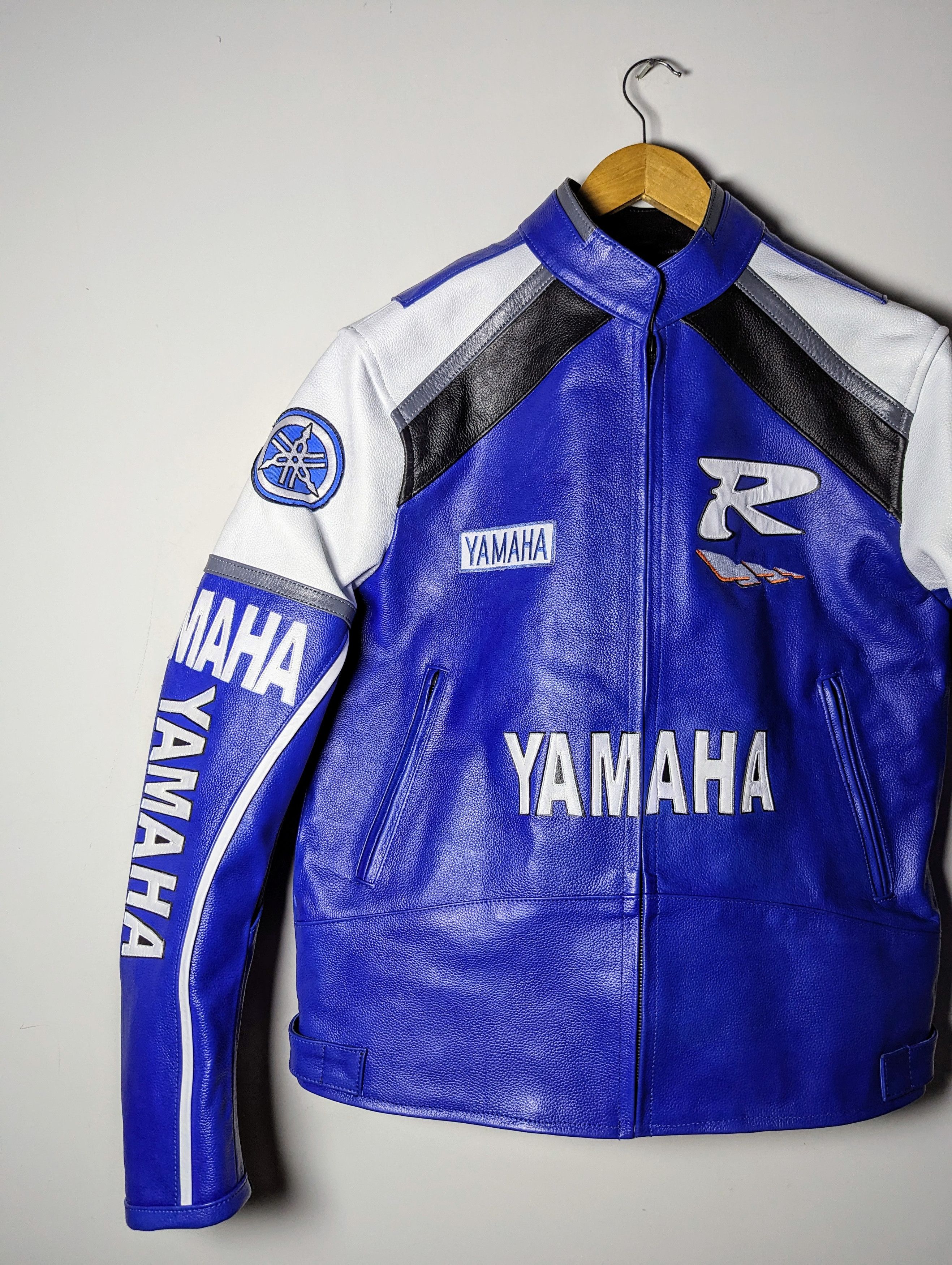 Yamaha 💥🏍️ VINTAGE 🏍️💥 YAMAHA LEATHER JACKET Motorcycle RACING Size US L / EU 52-54 / 3 - 3 Thumbnail