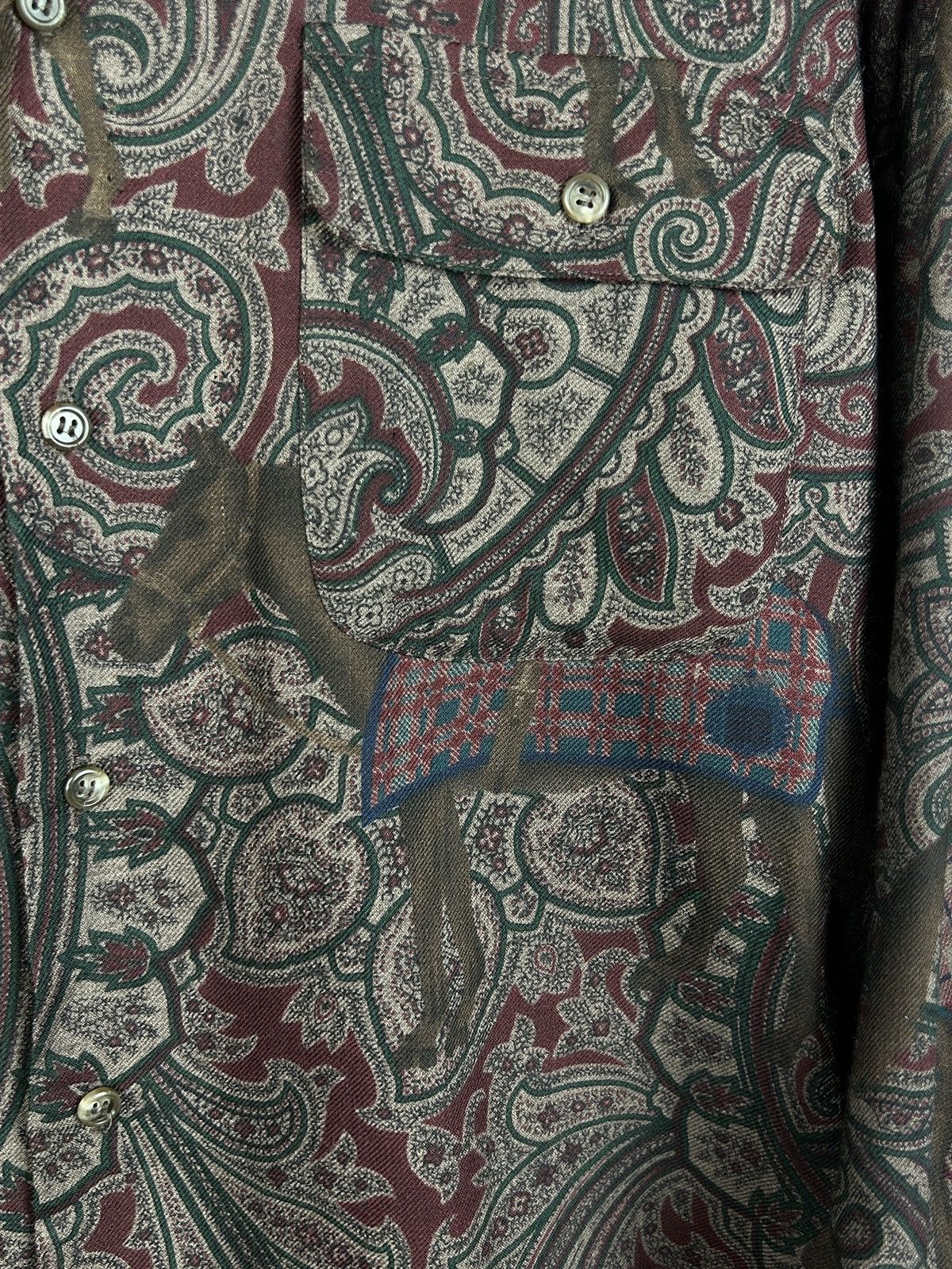 Ralph Lauren Purple Label 70s Ralph Lauren Purple Label Horse Print Paisley AOP Shirt Size M / US 6-8 / IT 42-44 - 6 Thumbnail