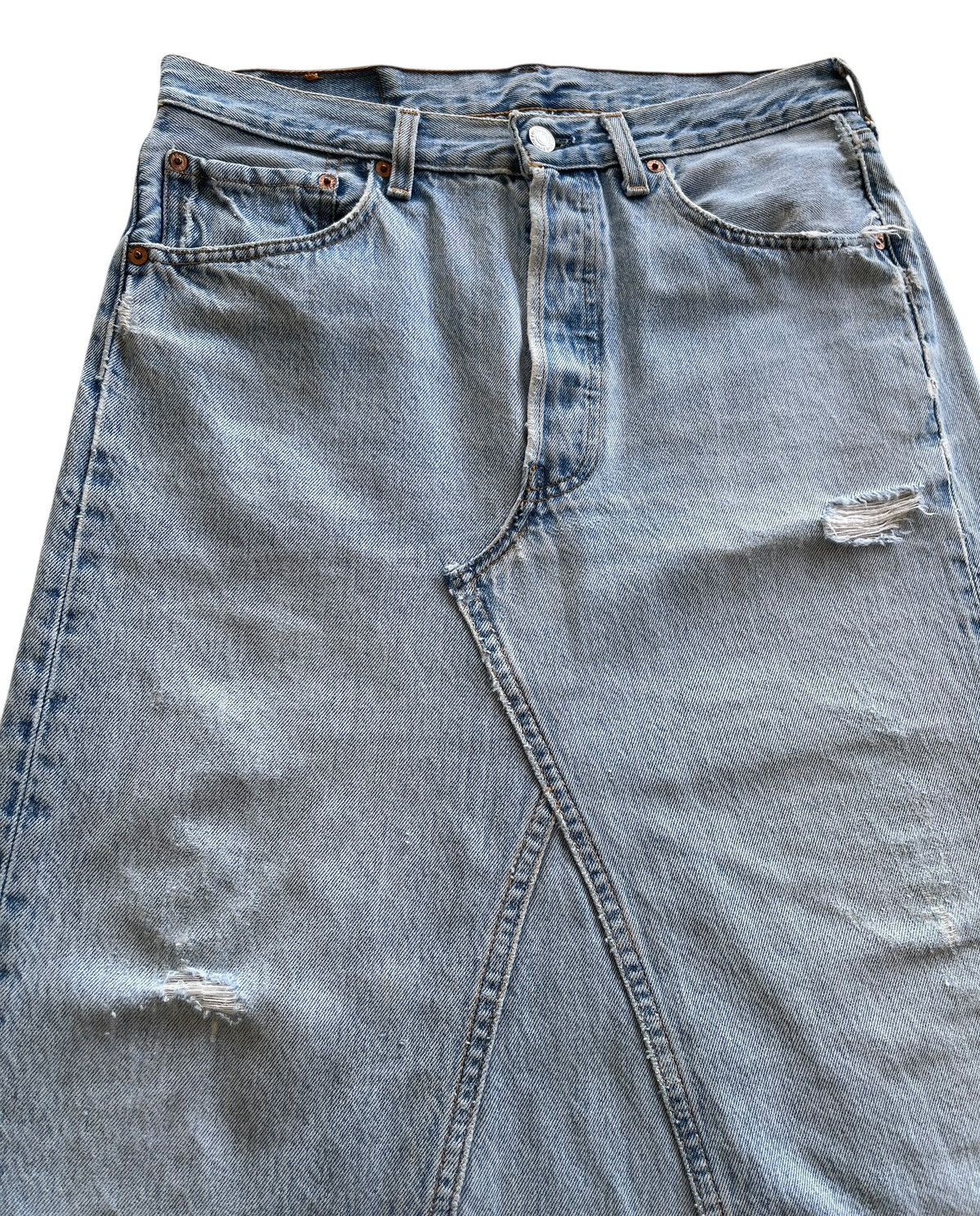 Levi's Vintage Clothing Vintage Levis Deconstructed Distressed Skirt Frayed Hem Size 31" - 6 Thumbnail