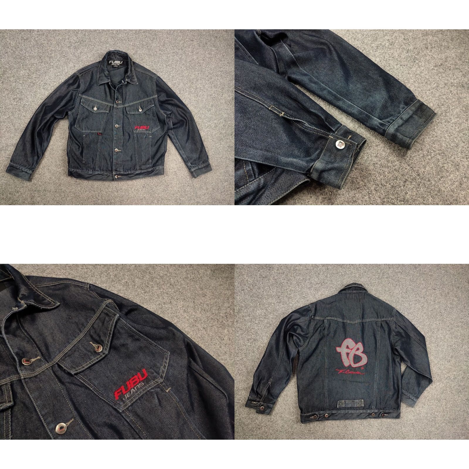 Fubu VINTAGE FUBU Denim Jacket Main Selling Point Indigo Blue Y2K Logo Collection Mens L Blue 90s Hip Hop Jacket Size US L / EU 52-54 / 3 - 8 Thumbnail