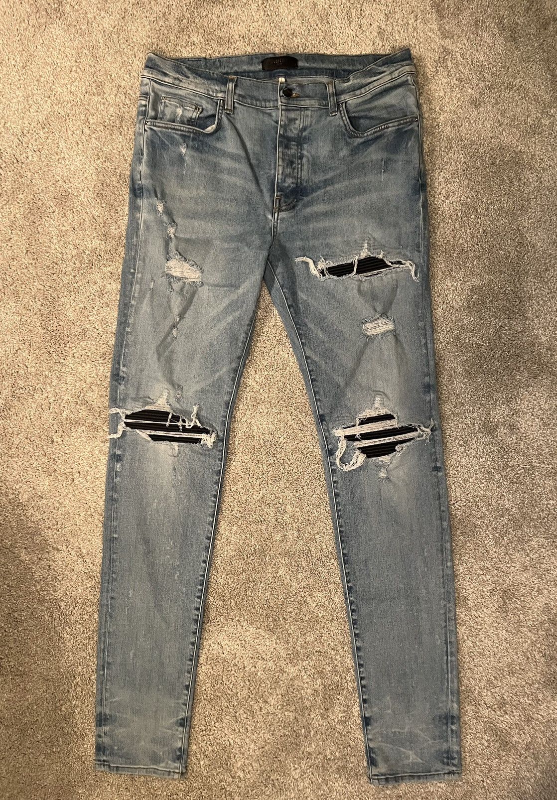 Amiri Mx1 Leather Patch Jeans