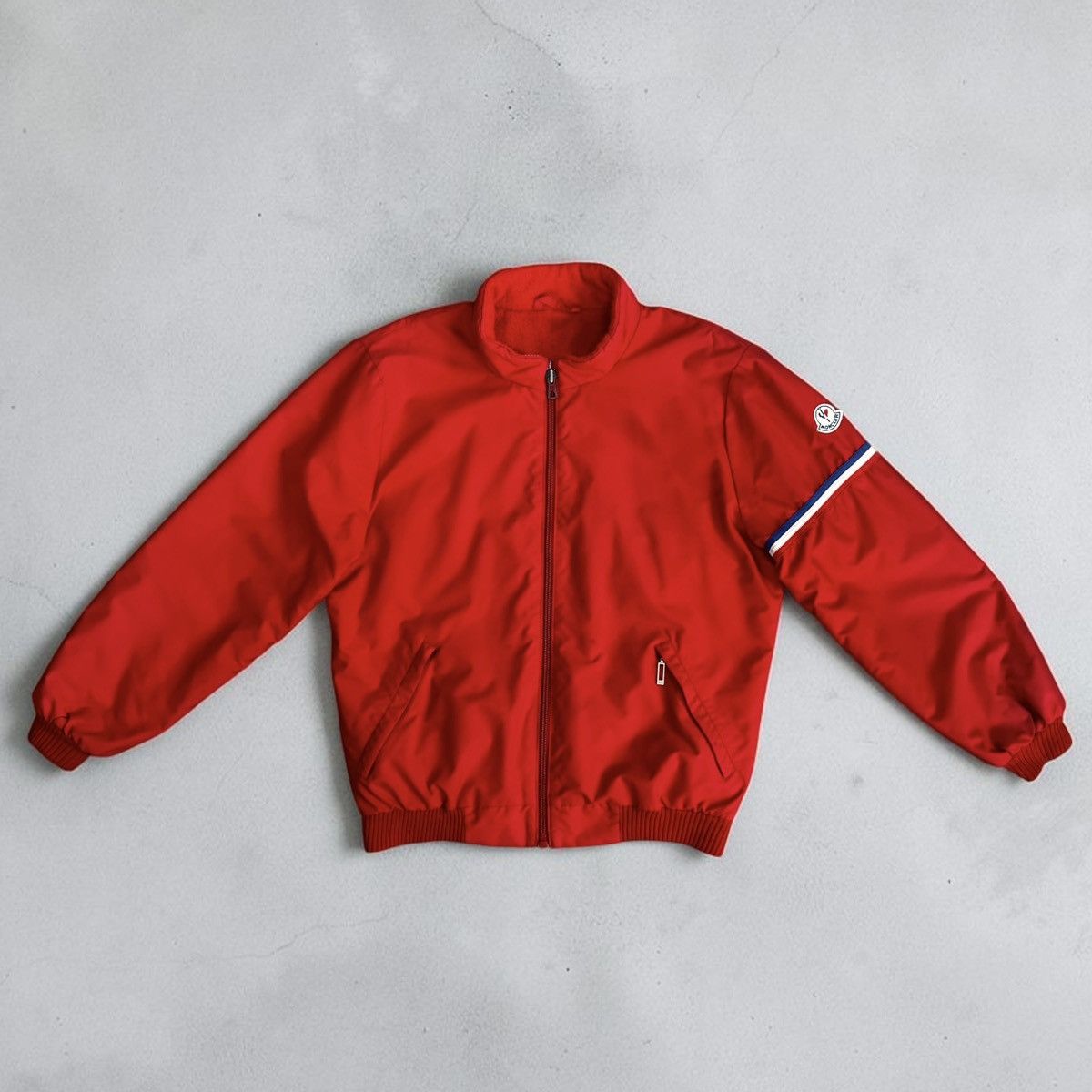 Moncler Vintage Moncler Red Ski Jacket Tricolor Arm Stripe Men's M ...