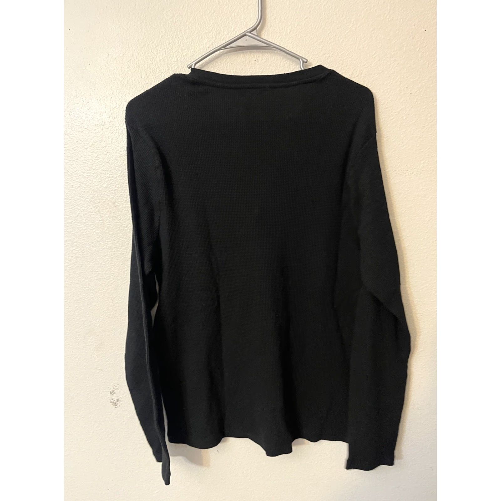 Lucky Brand Lucky Brand Black Henley Sleepwear Long Sleeve Men’s M Waffle Knit Lived In Henley Logo All Seasons Casual Shirt T-Shirt Mens Size US M / EU 48-50 / 2 - 2 Thumbnail