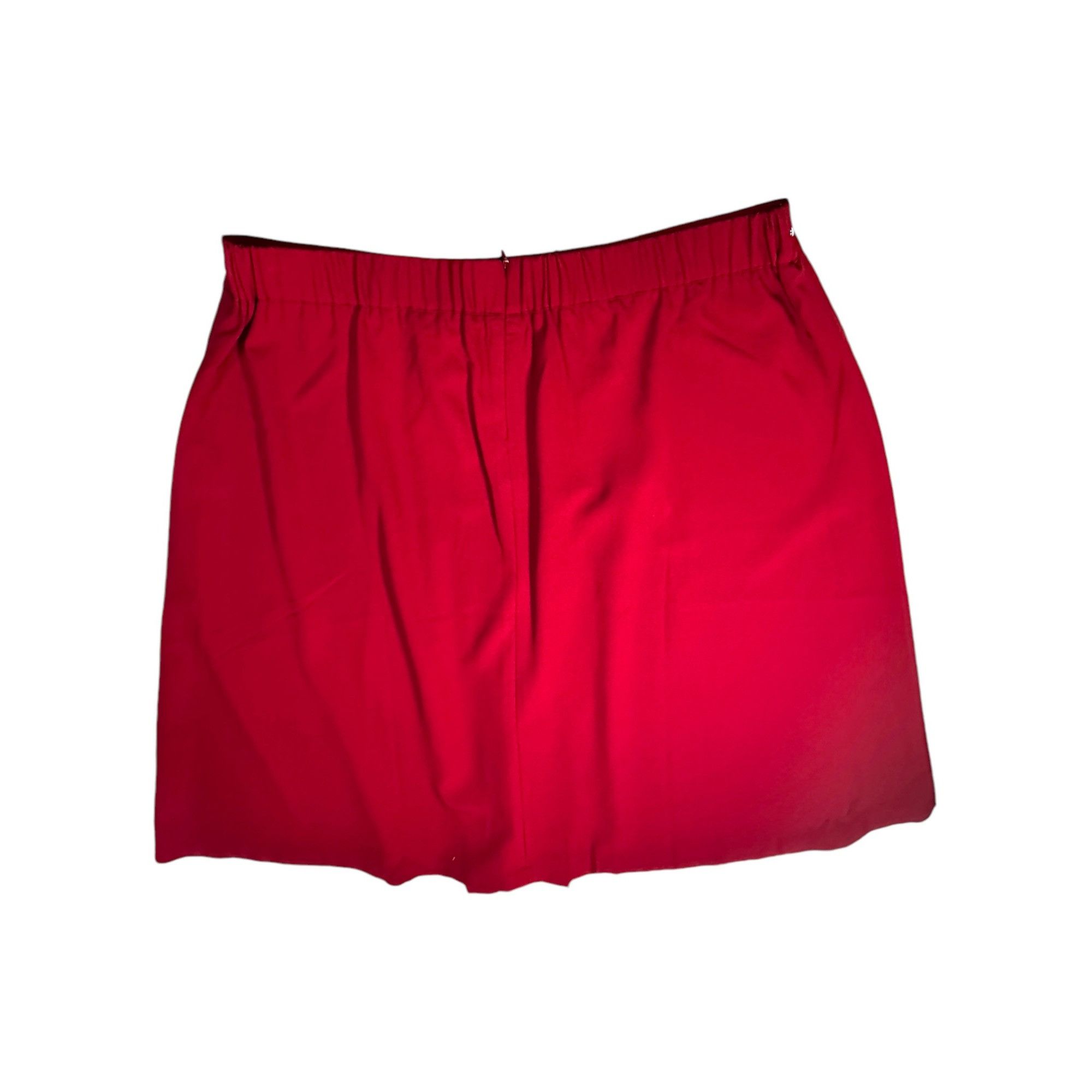 Designer Kate & Mallory Cranberry Red Front Pleated Skirt 1X Poly/Spa Size 32" / US 10 / IT 46 - 2 Thumbnail