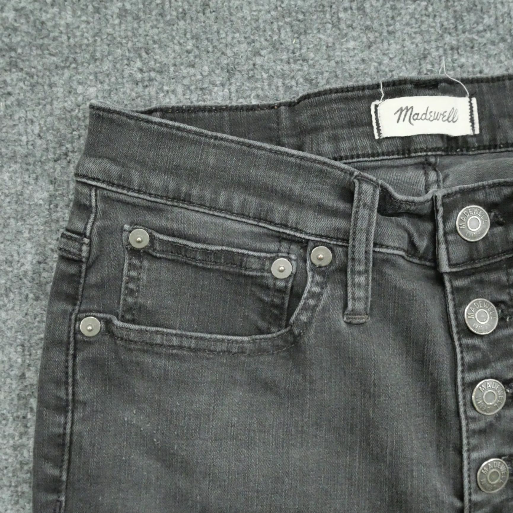 Madewell Madewell Jeans Womens 27 Black Grey Cali Demi Boot Button Fly 26x26 Regular Size 27" / US 4 / IT 40 - 3 Thumbnail