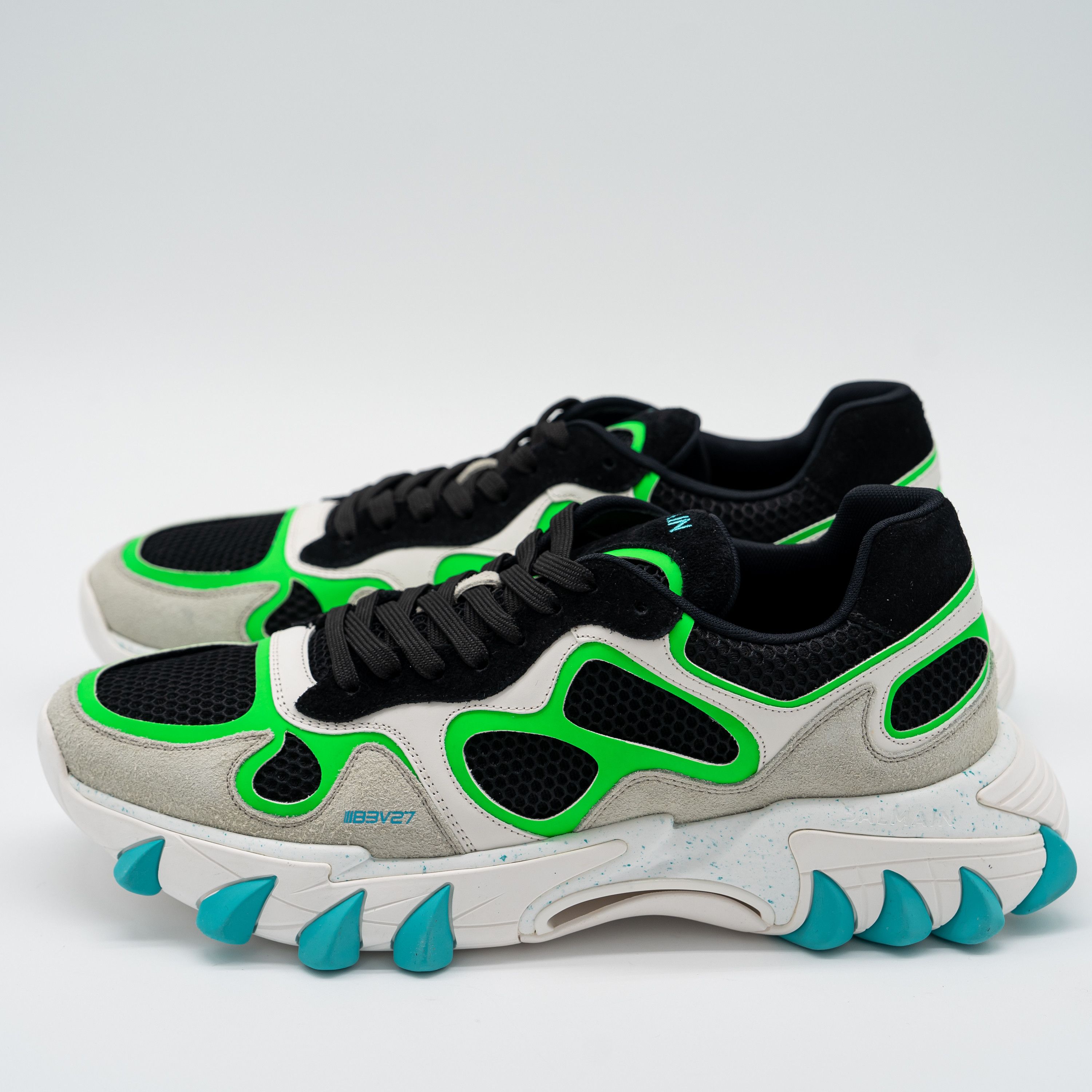 Balmain 46 13 US Balmain B-East White Black Green Blue Sneakers Size US 13 / EU 46 - 4 Thumbnail