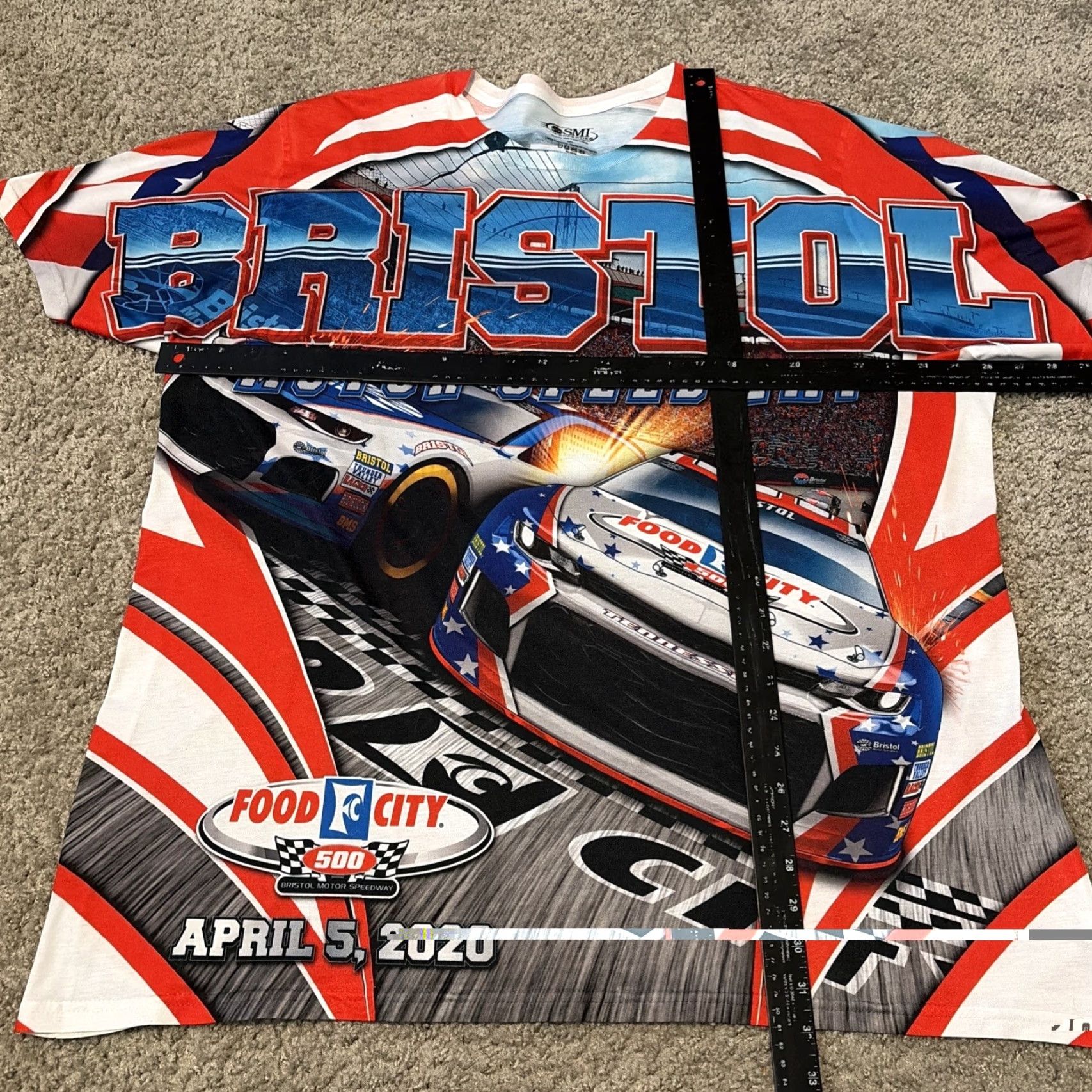 NASCAR Bristol Motor Speedway Food City 500 All Over Print T-Shirt NASCAR 3XL Men Multicolor Size US XXL / EU 58 / 5 - 5 Thumbnail