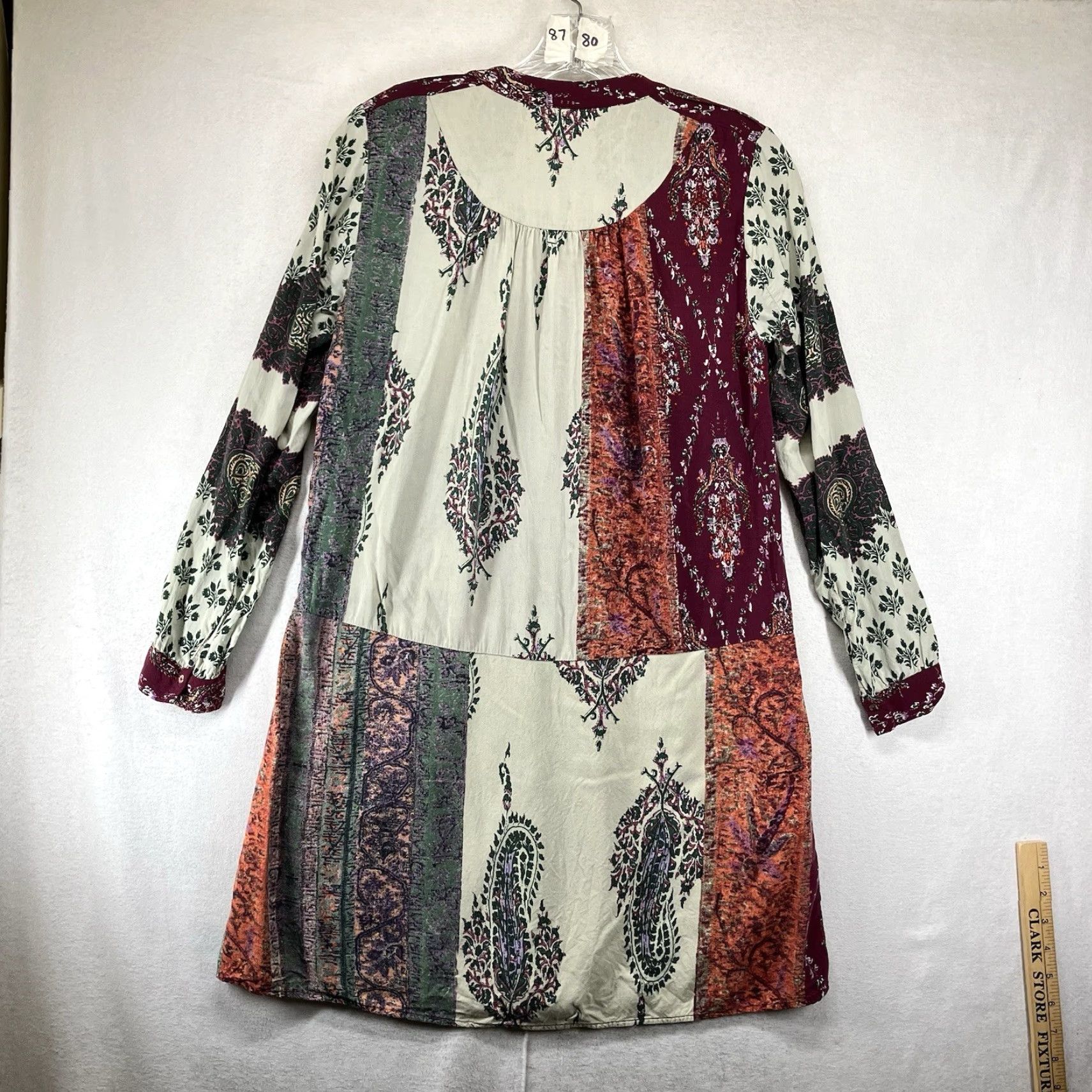 Anthropologie VINTAGE Anthropologie Women XS Shirt Dress Boho Patchwork Drop Waist Pockets 90s Bohemian Summer Size XS / US 0-2 / IT 36-38 - 2 Thumbnail