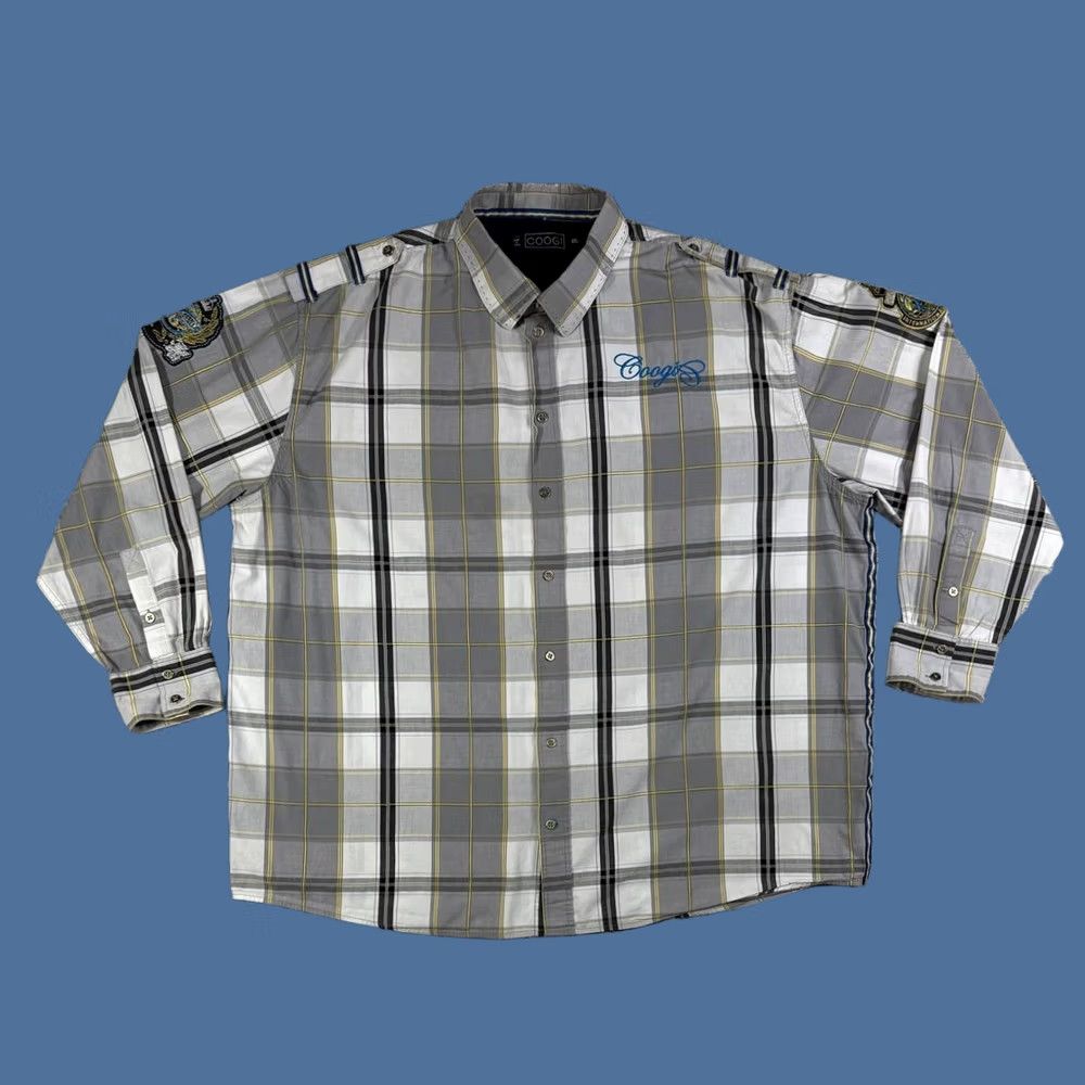 Coogi COOGI Button Down Plaid Shirt Men's Size 4XL Patch Multicolor Size US XXL / EU 58 / 5 - 1 Thumbnail