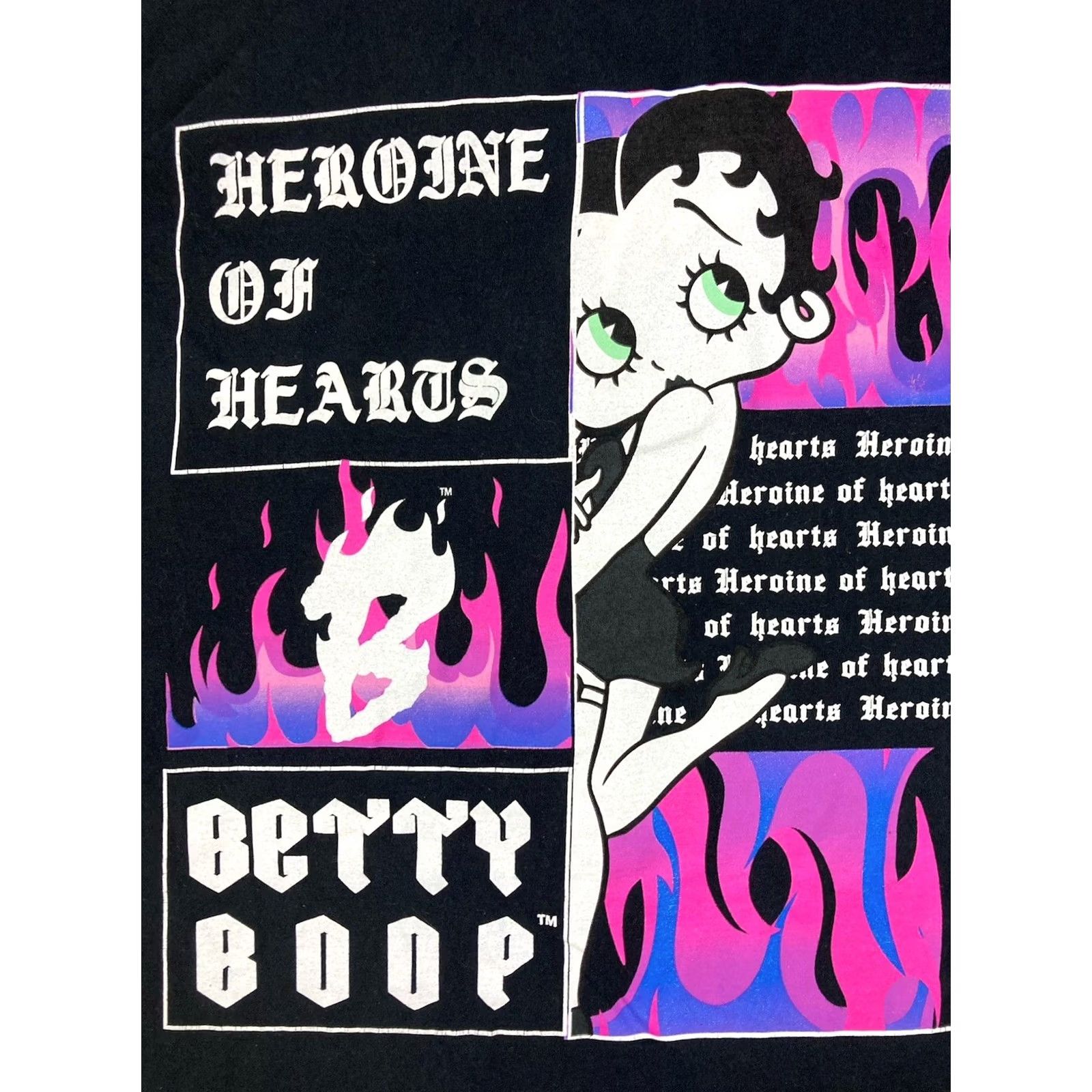 Vintage Betty Boop T-Shirt Women Medium Black Short Sleeve Crew Neck Pullover Casual Shirt Size M / US 6-8 / IT 42-44 - 2 Thumbnail