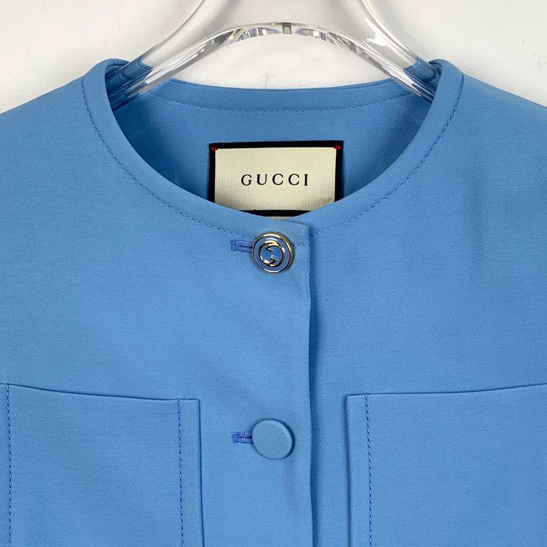 Gucci Gucci Blue multi-pocket wool single-breasted belt vest 250 Size US XS / EU 42 / 0 - 4 Thumbnail
