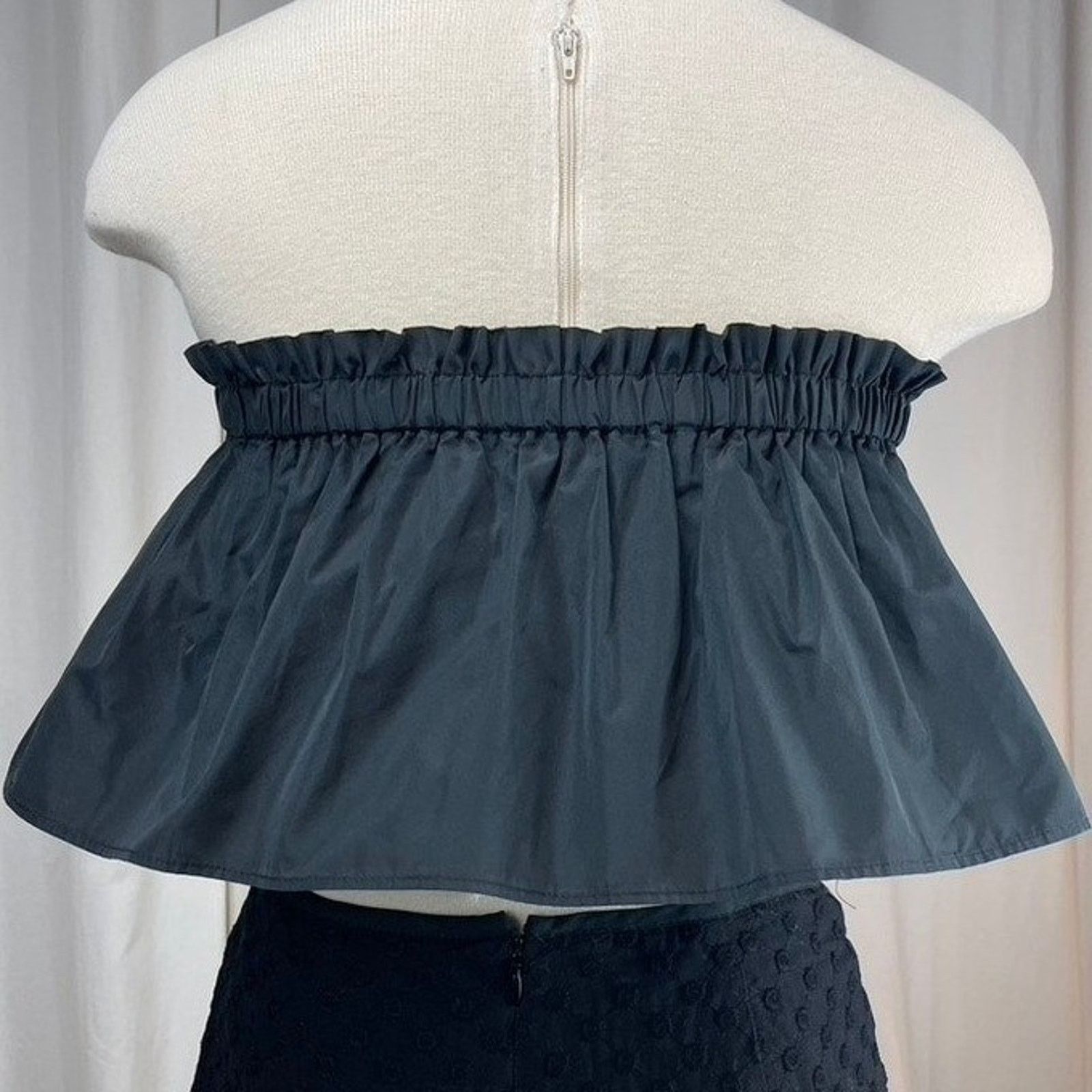 Tanya Taylor Womens (M) Crop Tube Top Ruffled Strapless Sequin Whimsygoth Size M / US 6-8 / IT 42-44 - 3 Thumbnail