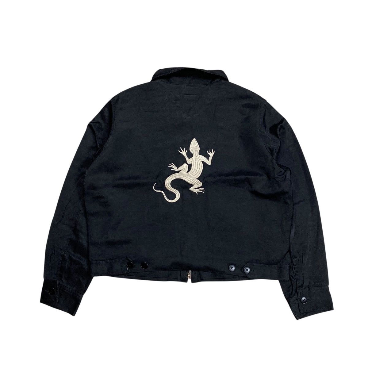 agnes b. Agnes B Lizard Embroidered Work Jacket Boxy Fit Size US M / EU 48-50 / 2 - 2 Thumbnail