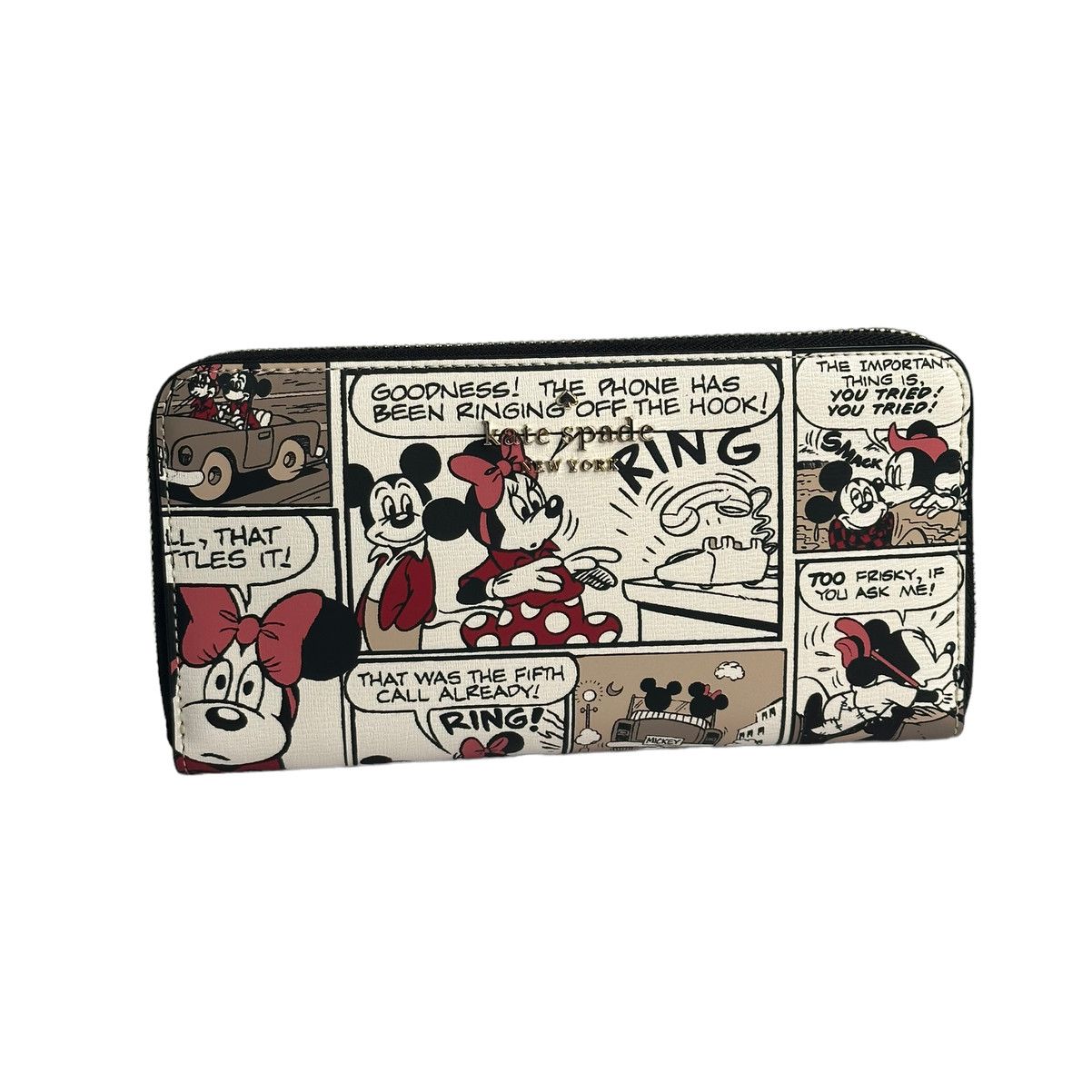 image of Kate Spade Disney Minnie Comic Strip Large Wallet, Women's