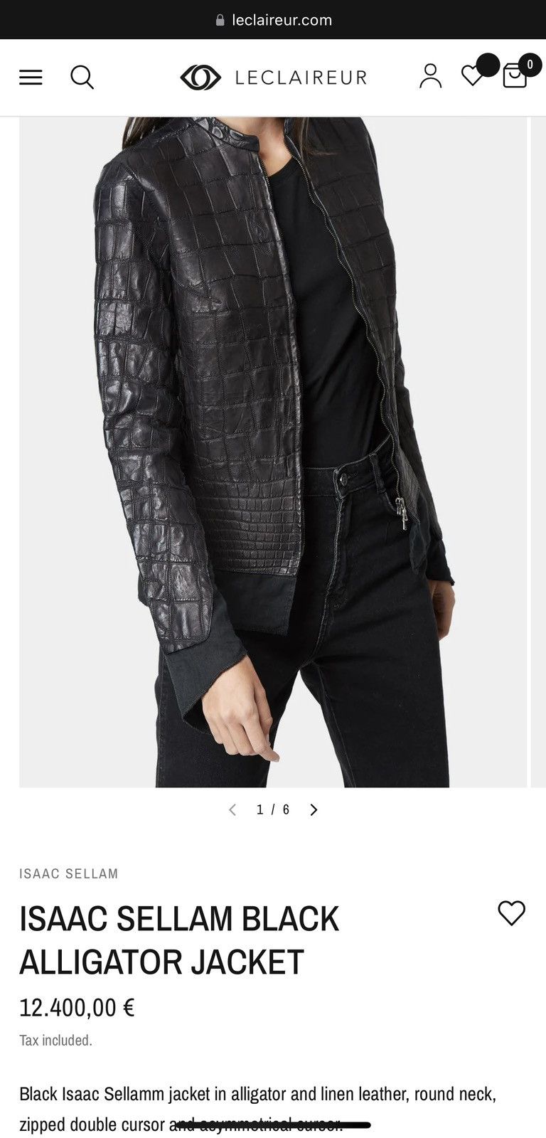 Isaac Sellam Experience black alligator jacket