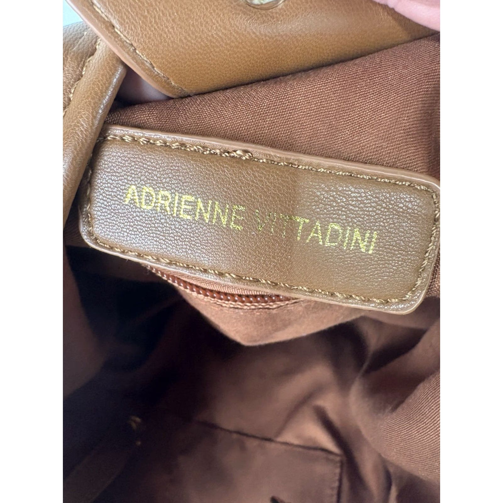 Vintage Adrienne Vittadini Cognac Vegan Leather Large Bag Size ONE SIZE - 5 Thumbnail