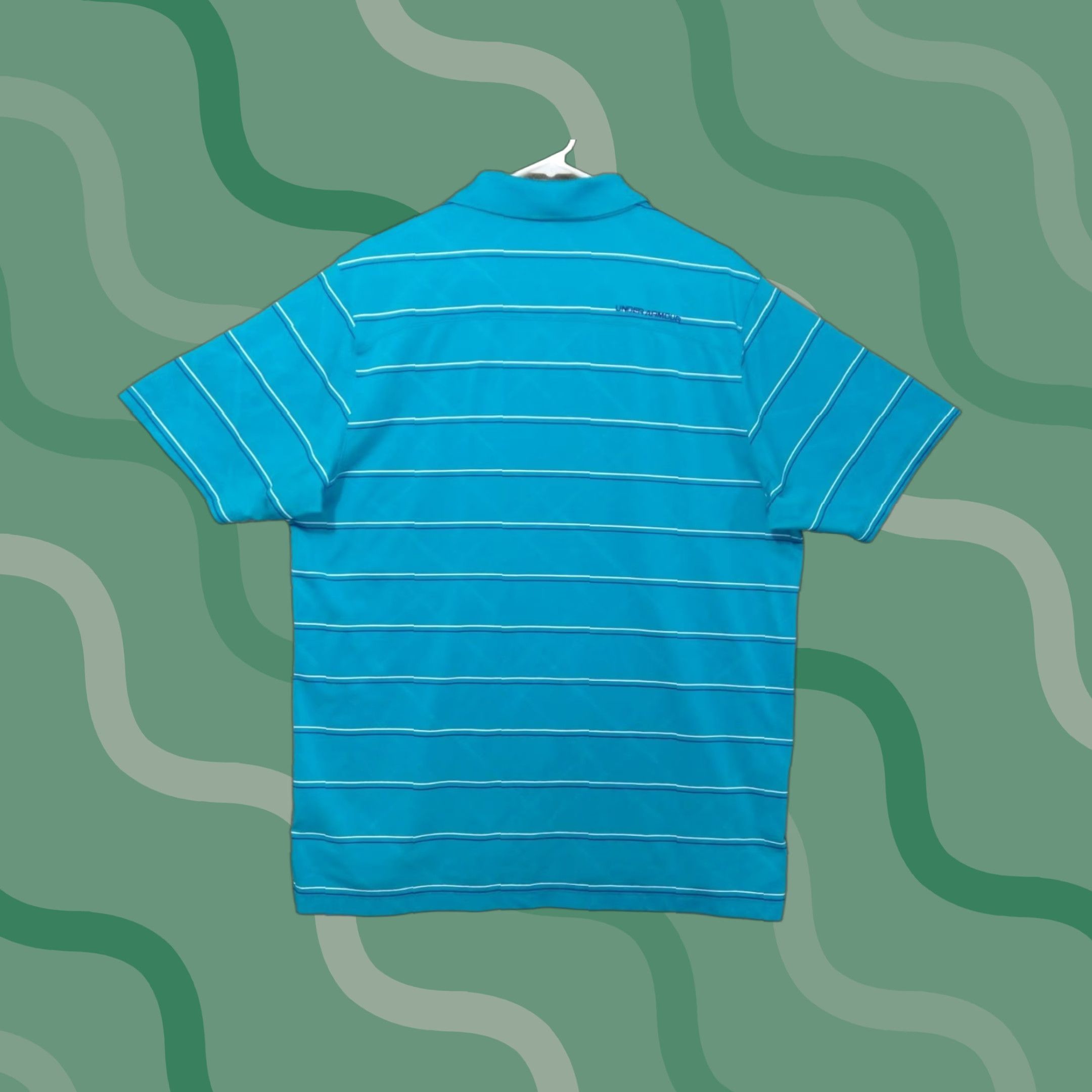 Under Armour Under Armour Shirt Mens Large Blue Striped Polo Loose HeatGear Short Sleeve Size US L / EU 52-54 / 3 - 1 Thumbnail