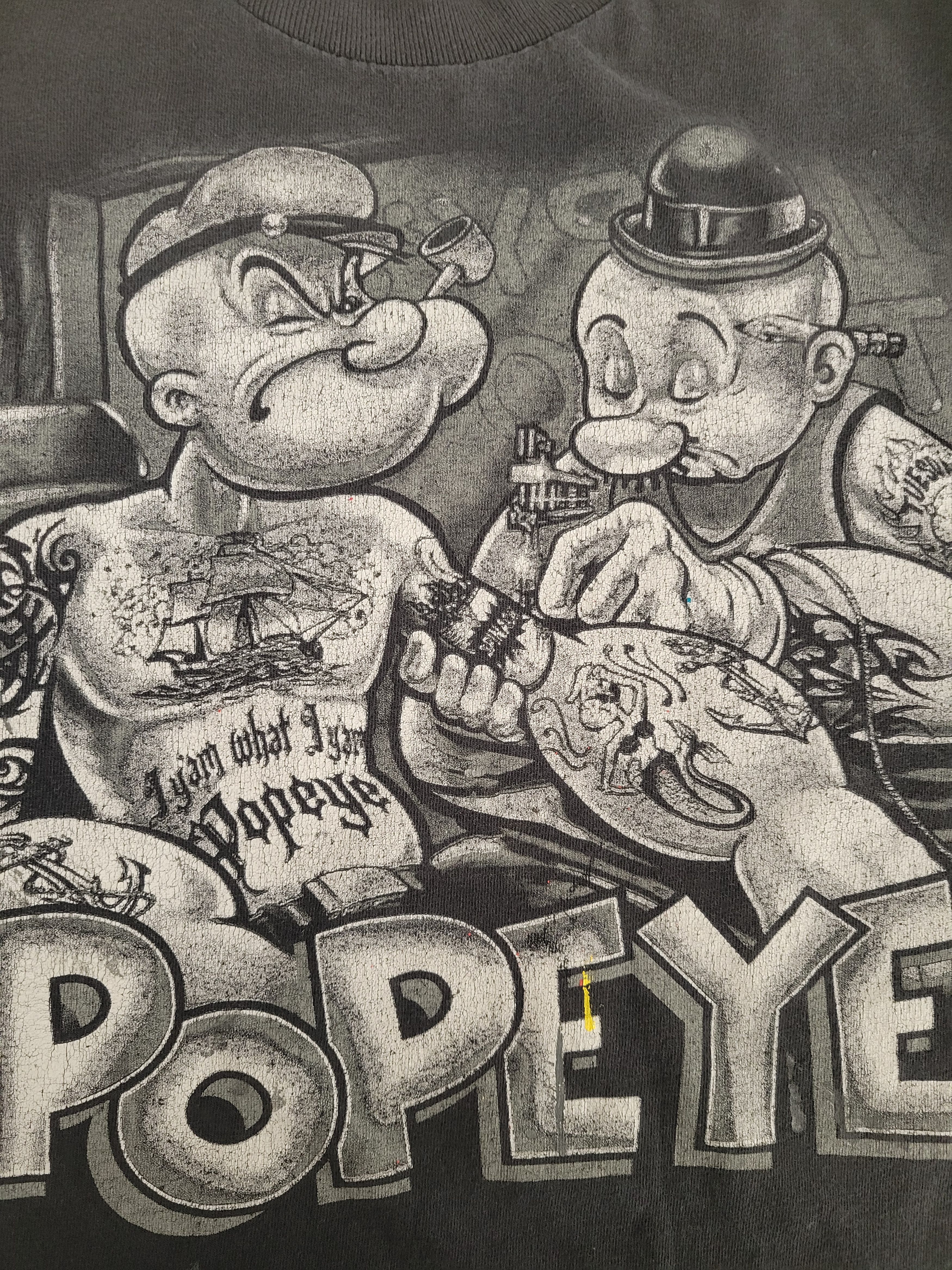 Other Popeye getting tatted up, black tshirt Size US L / EU 52-54 / 3 - 3 Thumbnail