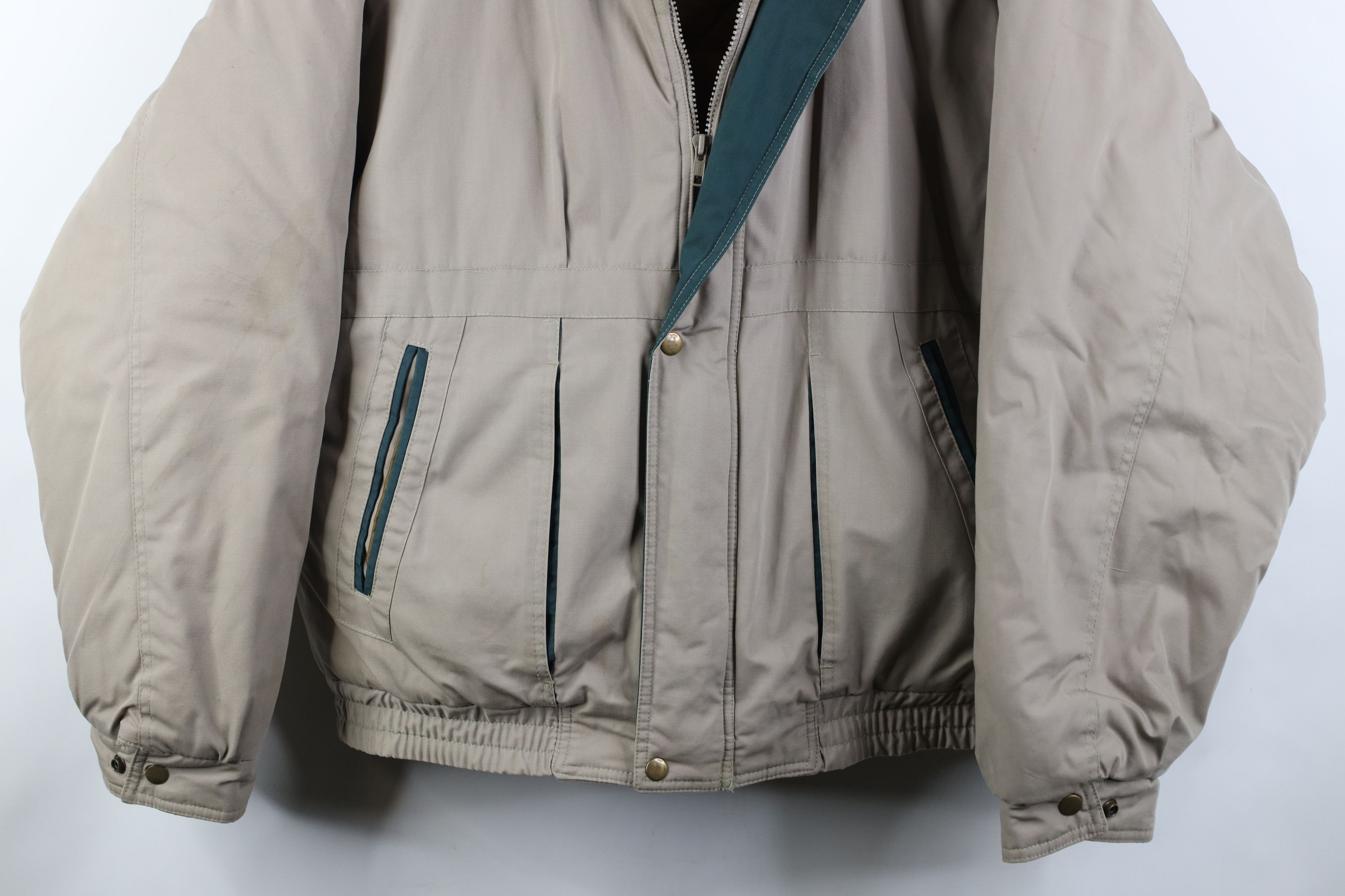 Vintage Vintage 90s Streetwear Quilted Puffer Bomber Jacket Beige Size US XXL / EU 58 / 5 - 3 Thumbnail