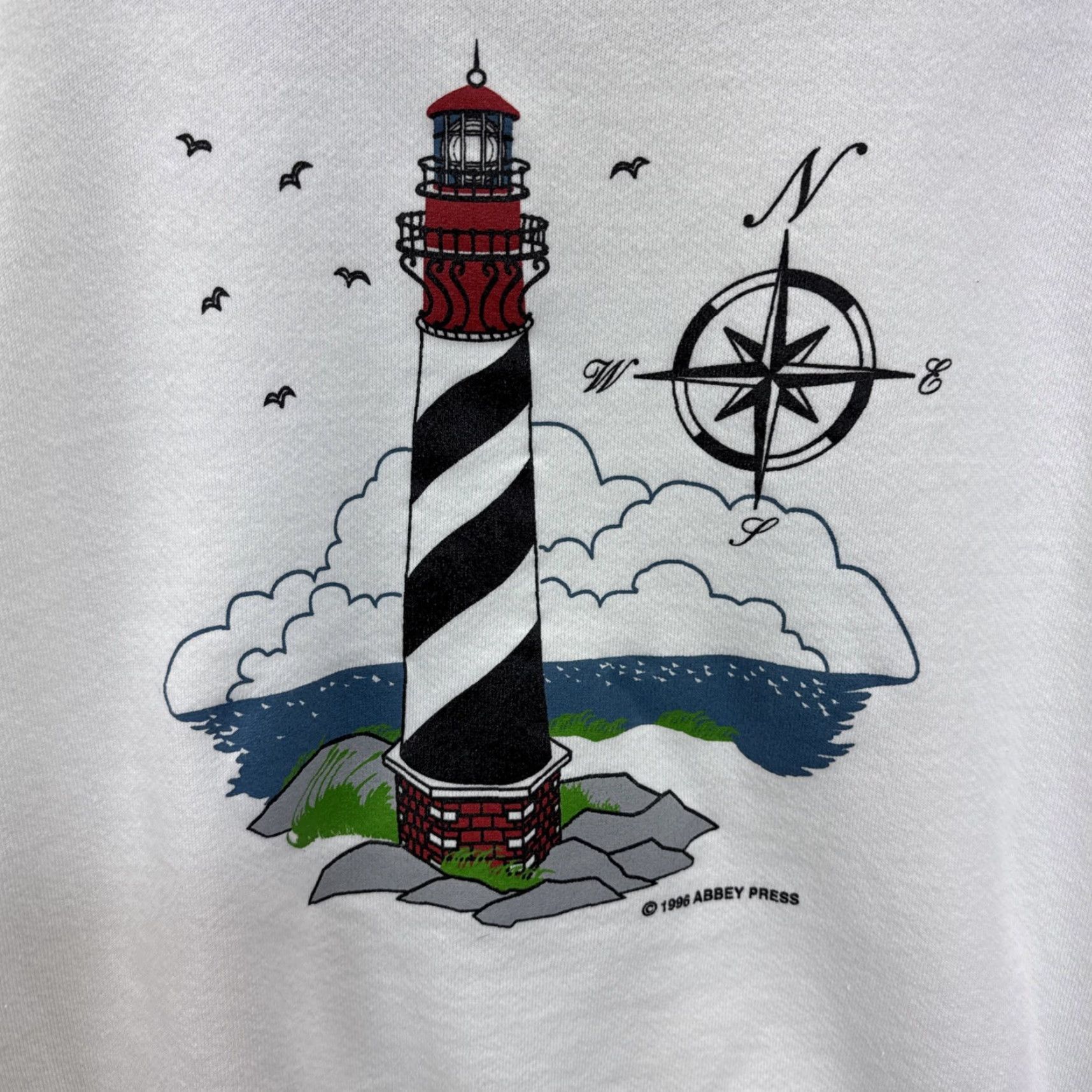 Vintage VINTAGE Lighthouse Crewneck Sweatshirt USA Adult Large Compass Abbey Press 1996 Size US L / EU 52-54 / 3 - 2 Thumbnail