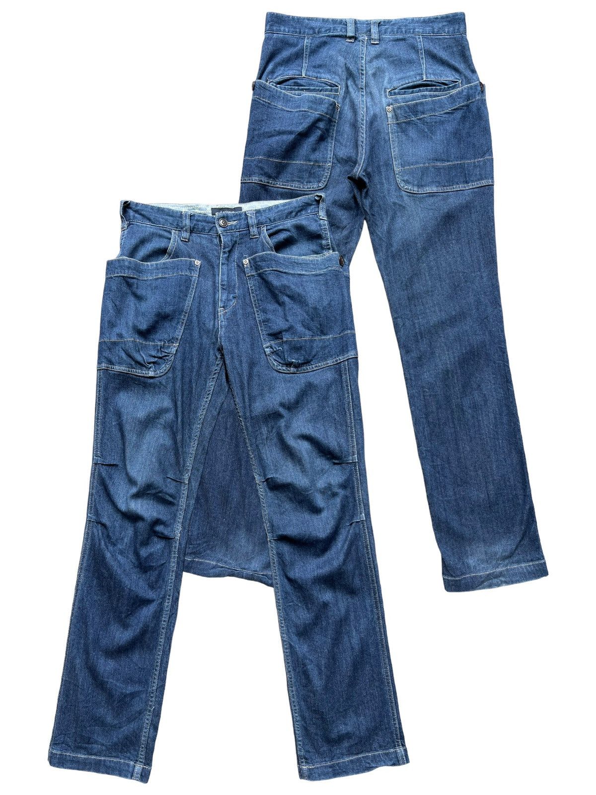 Japanese Brand Rage Blue Japan Multipocket Straight Cut Pants 30x31 Size US 30 / EU 46 - 1 Thumbnail