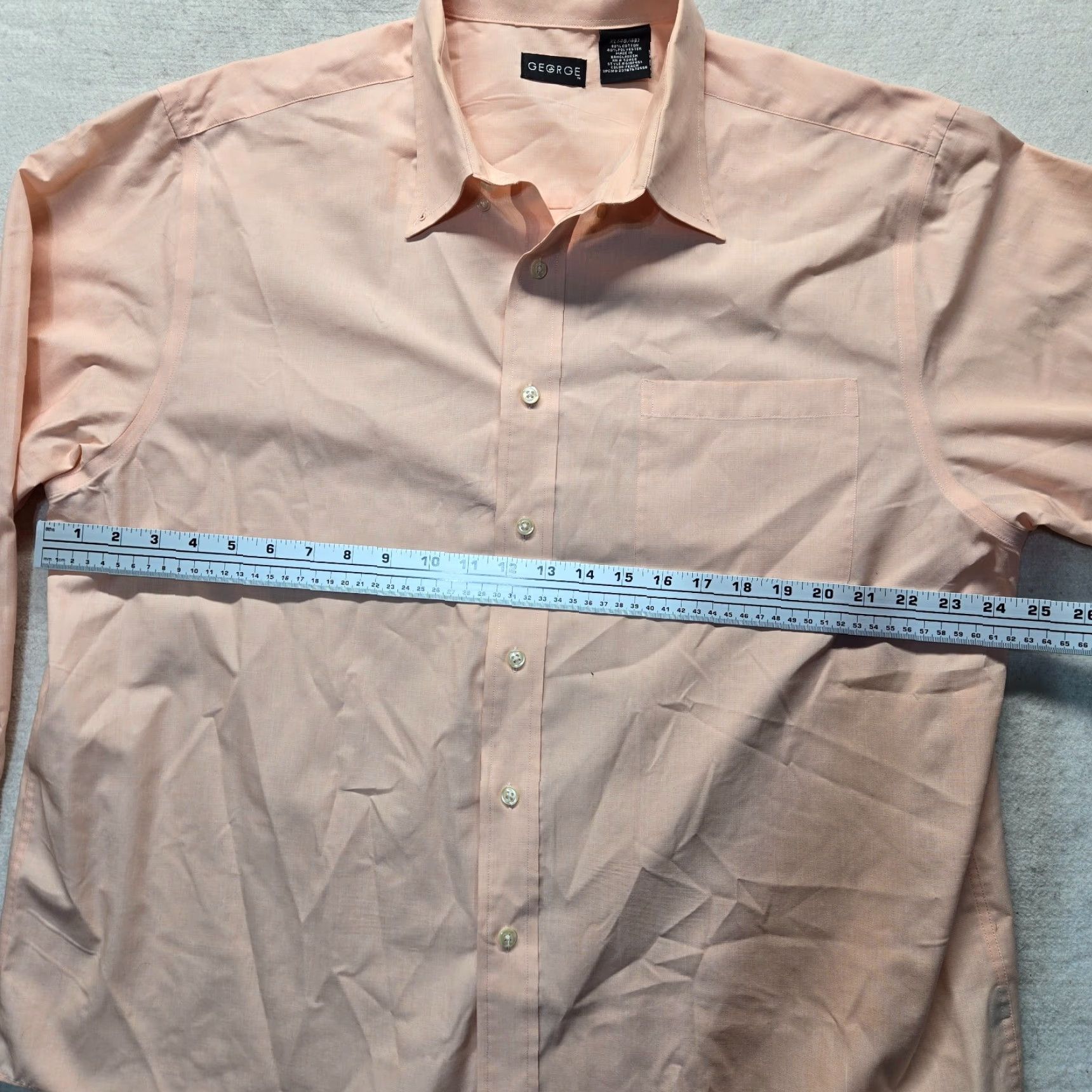 George VINTAGE George Shirt Adult XL Pink Long Sleeve Button Up Dress Shirt Mens Size US XL / EU 56 / 4 - 4 Thumbnail