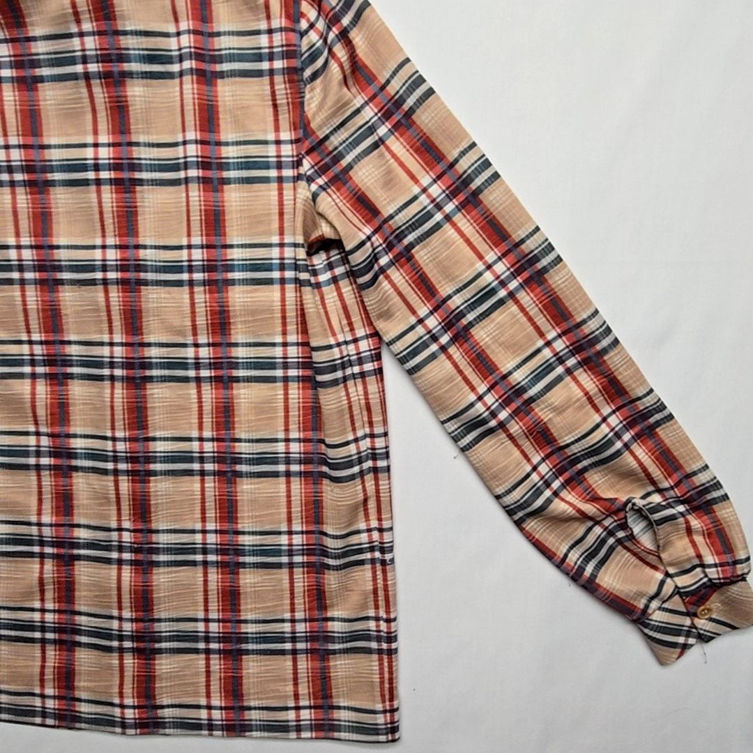 Vintage Vintage Plaid Button-Up Beige Red Blue Checkered Small Shirt Size S / US 4 / IT 40 - 10 Thumbnail