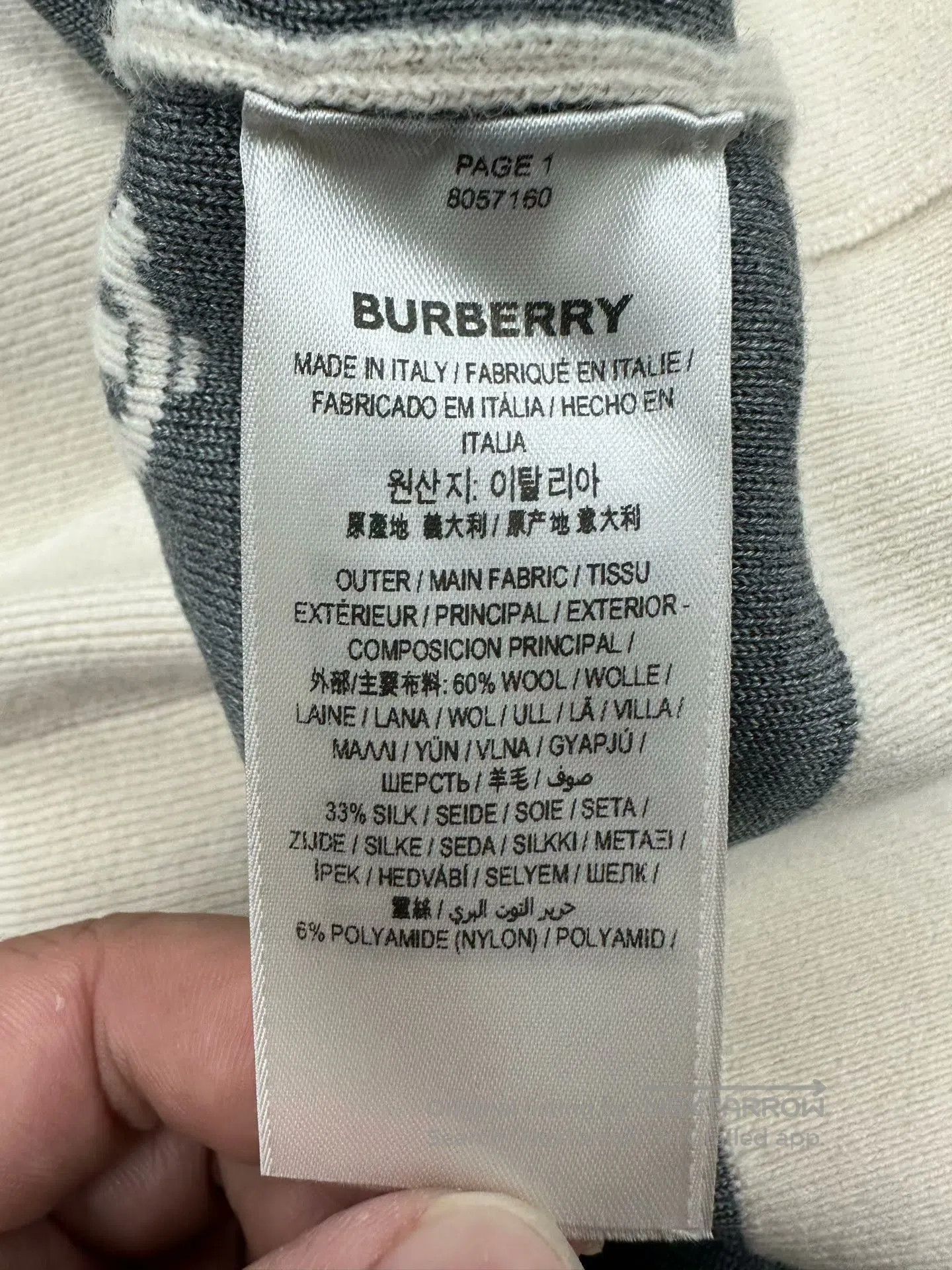 Burberry Burberry Beige All-over Printed Logo Wool Knit Cardigan| Size US XS / EU 42 / 0 - 4 Thumbnail