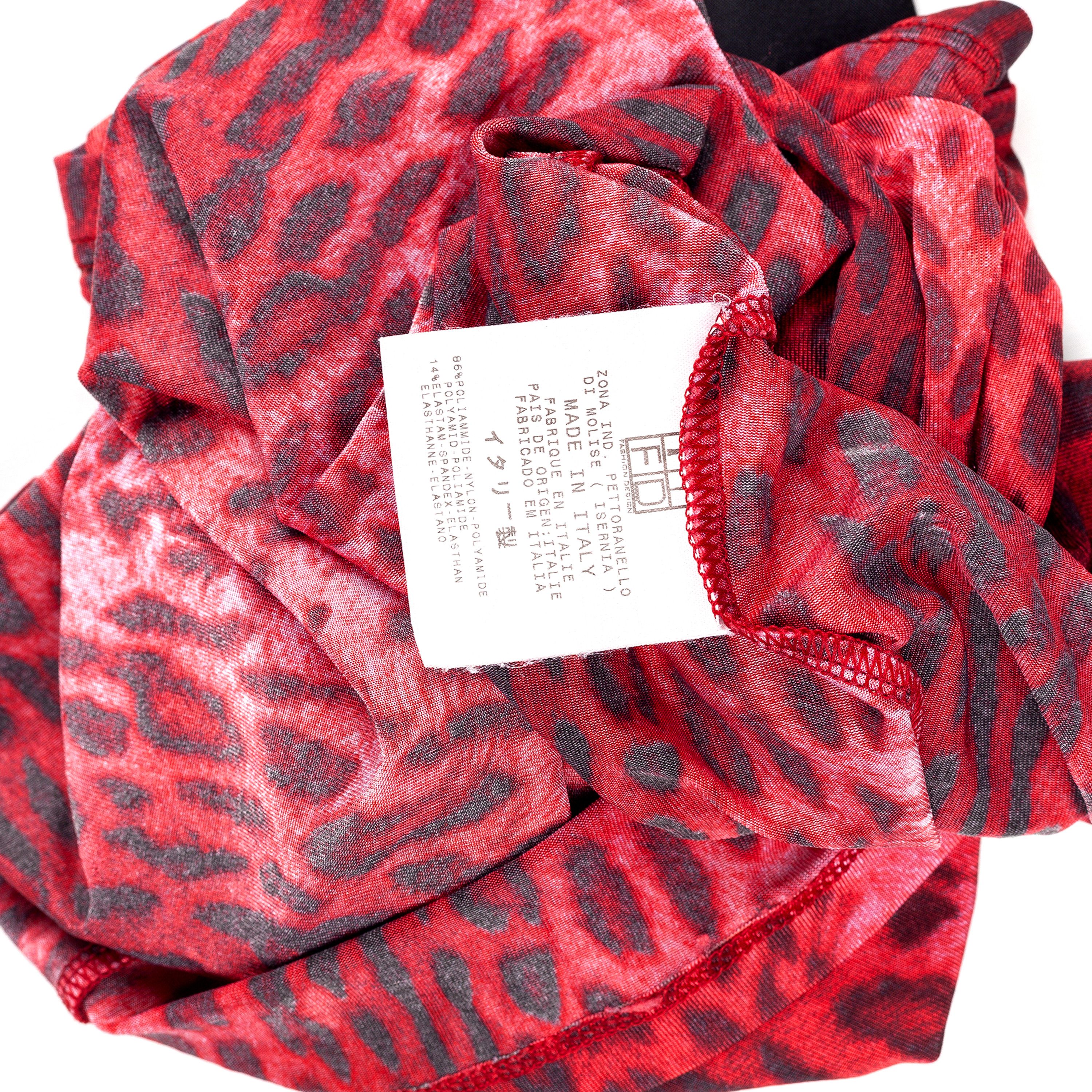Just Cavalli Just Cavalli Red Cheetah Printed Vintage Top (S) Size S / US 4 / IT 40 - 4 Thumbnail