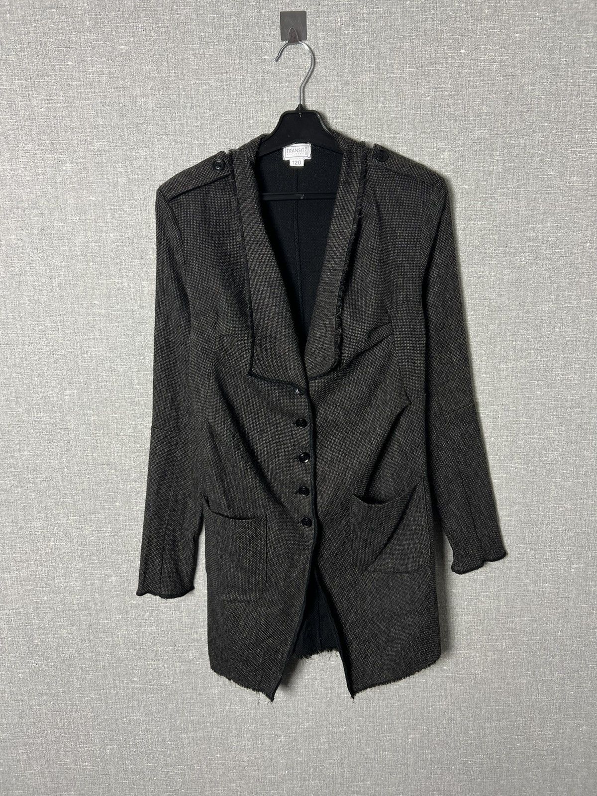 Transit Uomo Transit Par Such Long Button Cardigan Viscose & Wool Coat Size S / US 4 / IT 40 - 1 Thumbnail