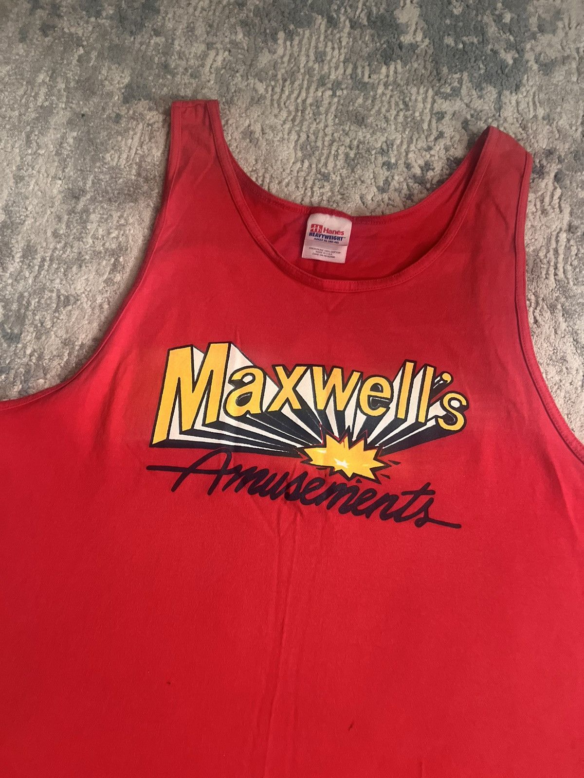 Vintage Vintage 90s Maxwells Amusement Tank Top Single Stitch Shirt Size US XL / EU 56 / 4 - 2 Thumbnail