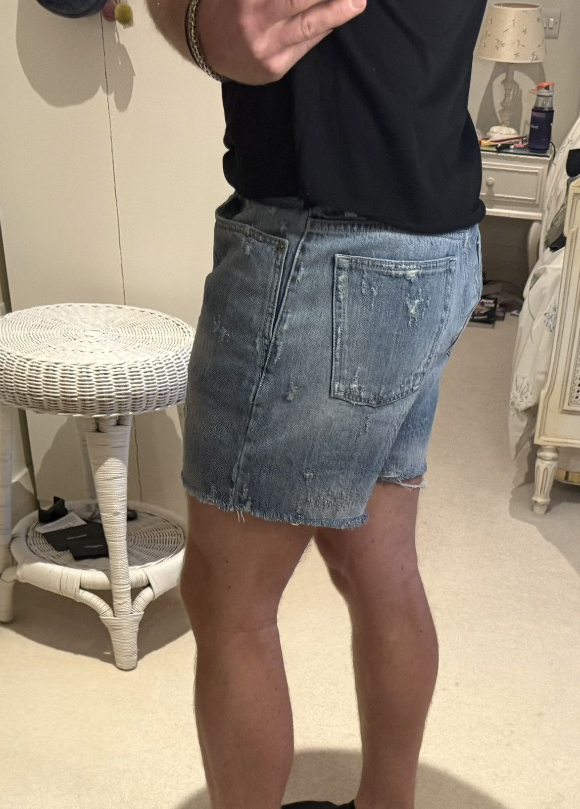 Saint Laurent Paris SS21 Saint Laurent hoochie daddy denim shorts 31 raw hem Size US 31 - 7 Thumbnail