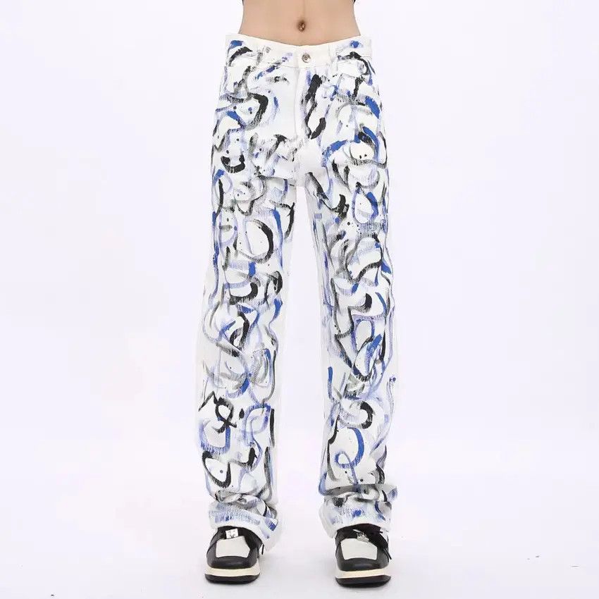 Designer × Japanese Brand Vintage Hip Hop Streetwear Loose Casual Jeans Size US 31 - 1 Thumbnail