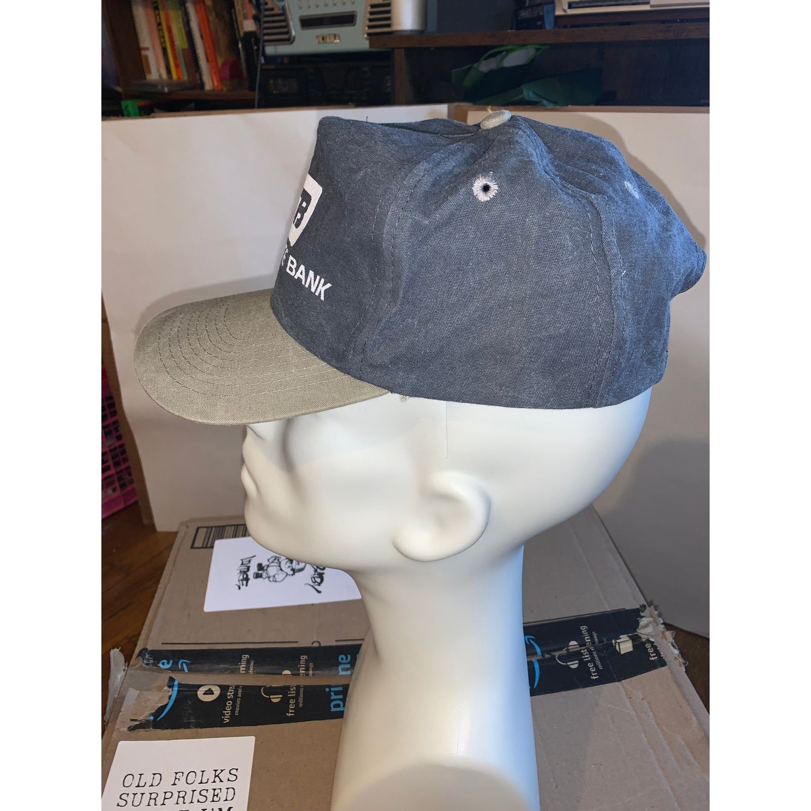 Cobra × Vintage First State Bank Snapback Hat Cobra Caps Gray Khaki Two Tone Size ONE SIZE - 5 Thumbnail