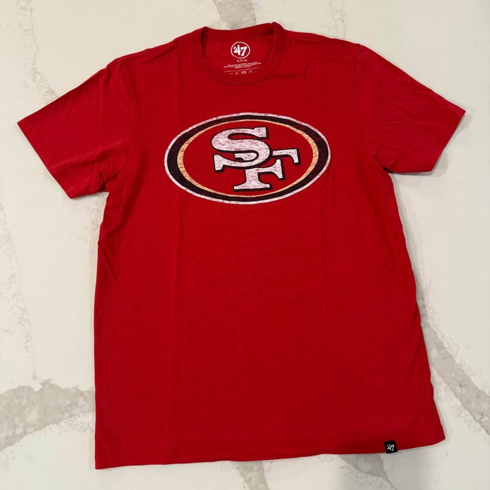 47 Brand San Francisco 49ers Graphic Logo TShirt Mens Small Red/White Size US S / EU 44-46 / 1 - 1 Thumbnail