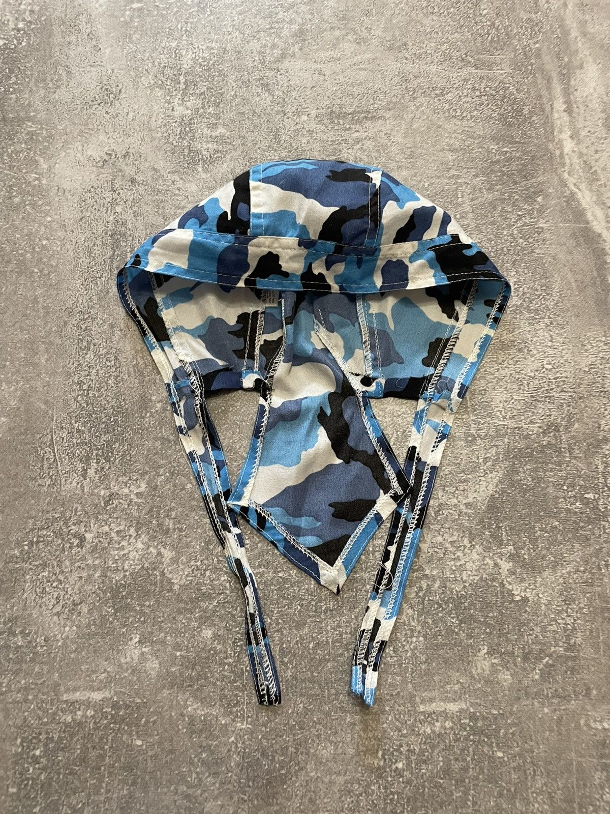 Vintage Blue Camo Durag Hat Y2K Size ONE SIZE - 1 Thumbnail