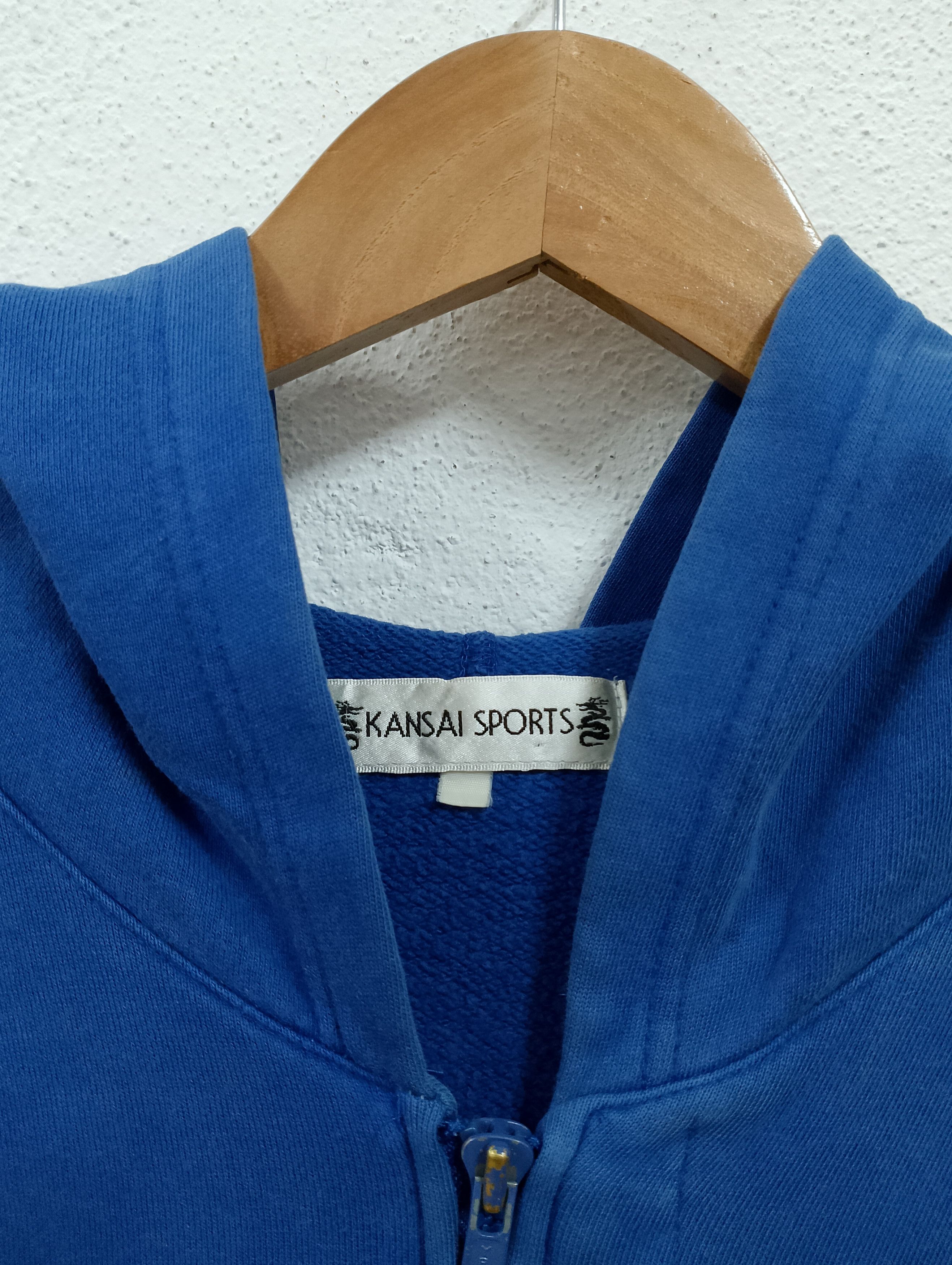 Kansai Yamamoto Vintage 90s Kansai Sports Blue Hoodie Dragon Logo Size US XL / EU 56 / 4 - 3 Thumbnail