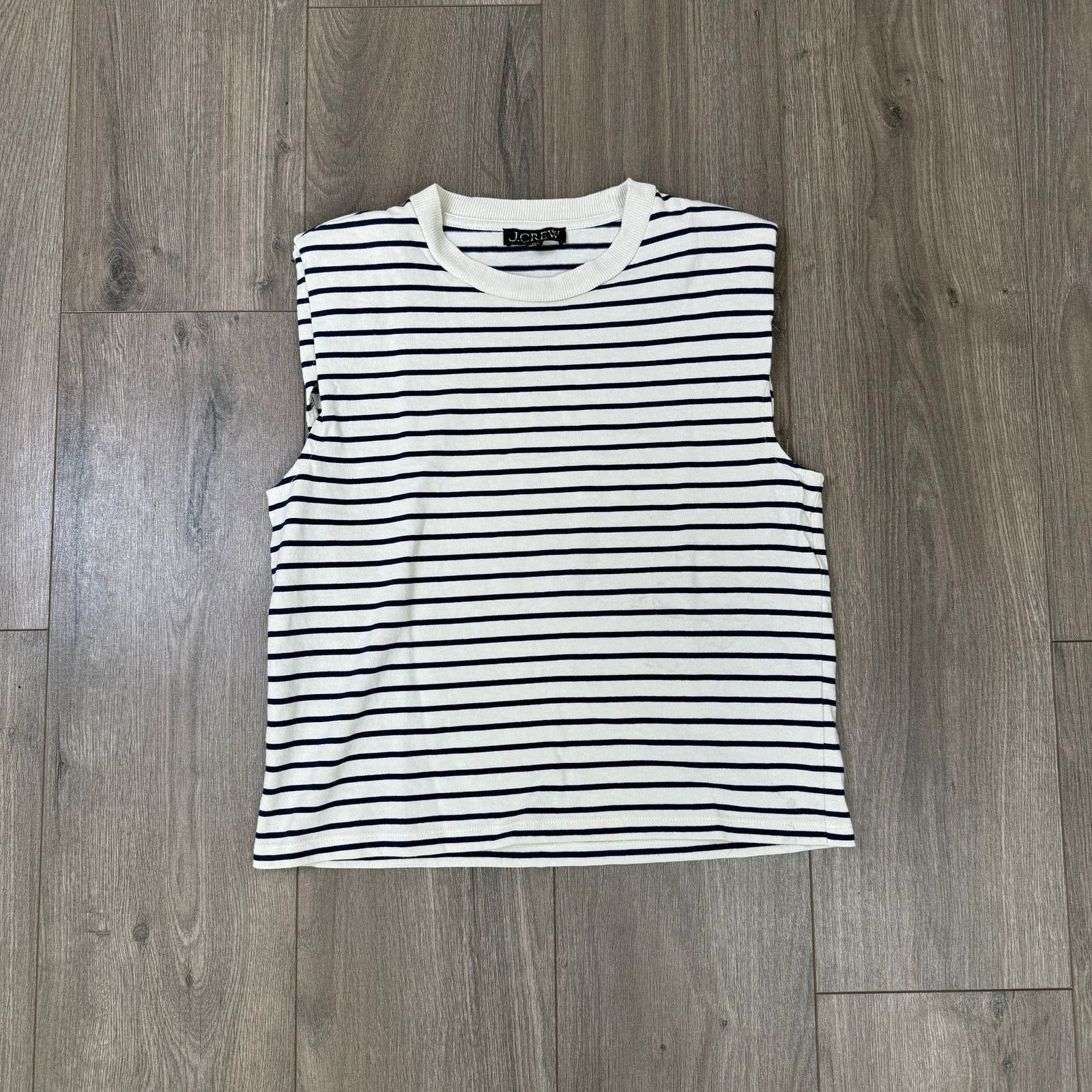 J.Crew J Crew Structured Mariner Striped Muscle Tshirts US Womens S Size S / US 4 / IT 40 - 1 Thumbnail
