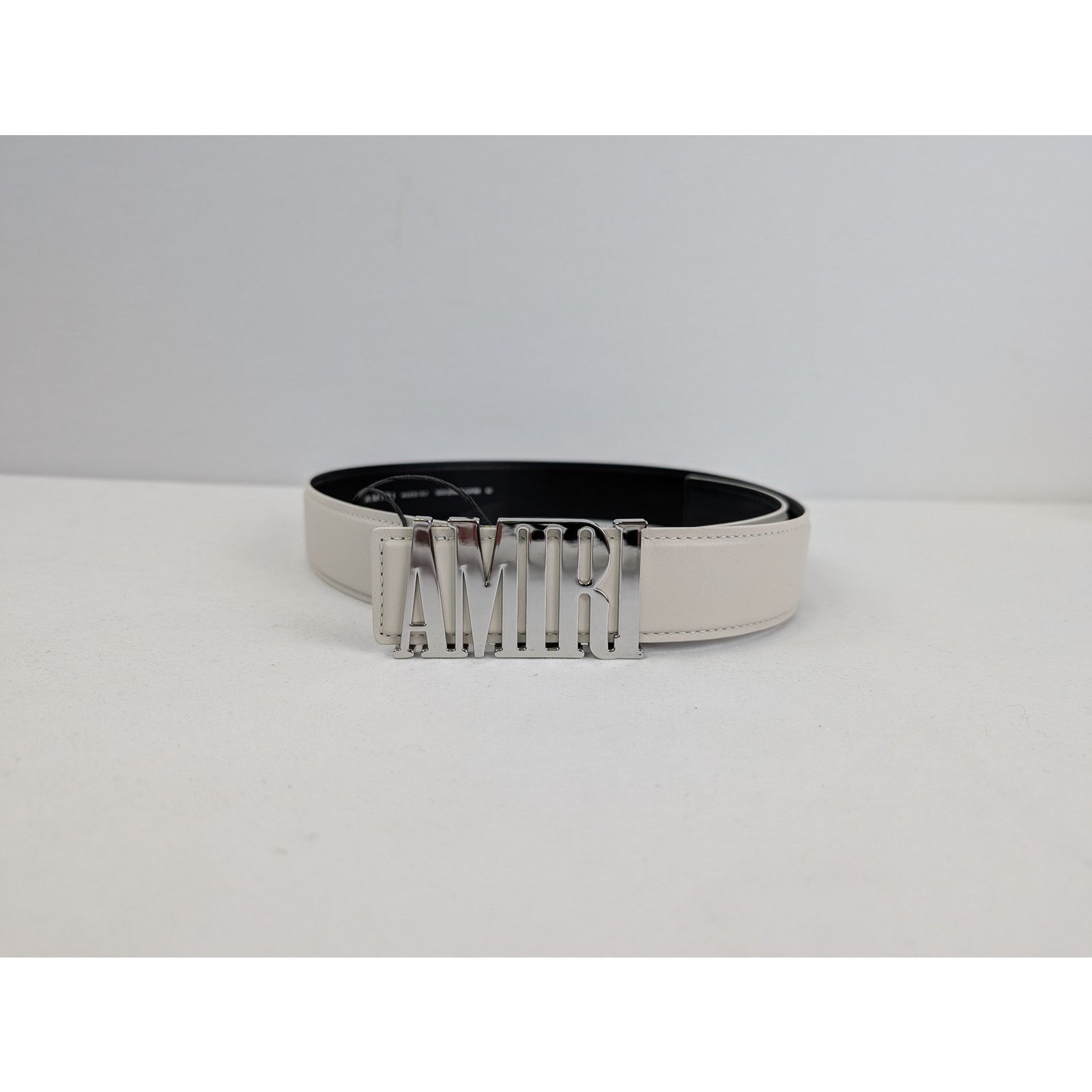 Amiri o1rshd1 Q:2 / Size: 75cm / Nappa Amiri 4cm Belt in Alabaster Size 30 - 1 Thumbnail
