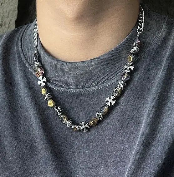 Japanese Brand × Jewelry Cross hologram holographic beads retro punk chain necklace Size ONE SIZE - 6 Thumbnail